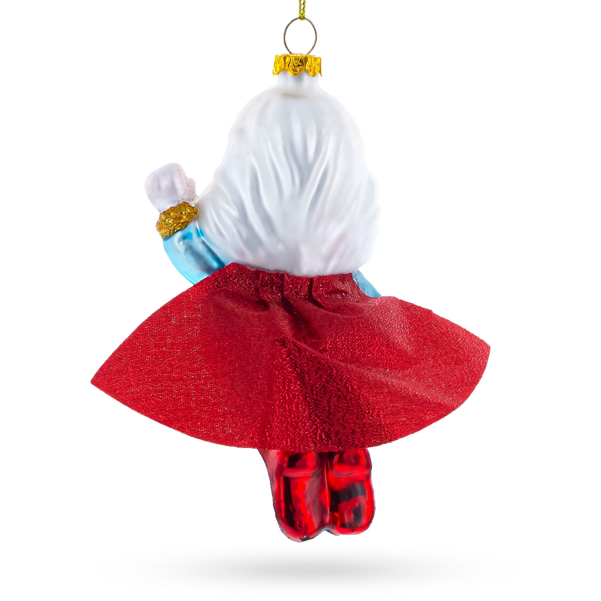 Santa The Super Hero Blown Glass Christmas Ornament