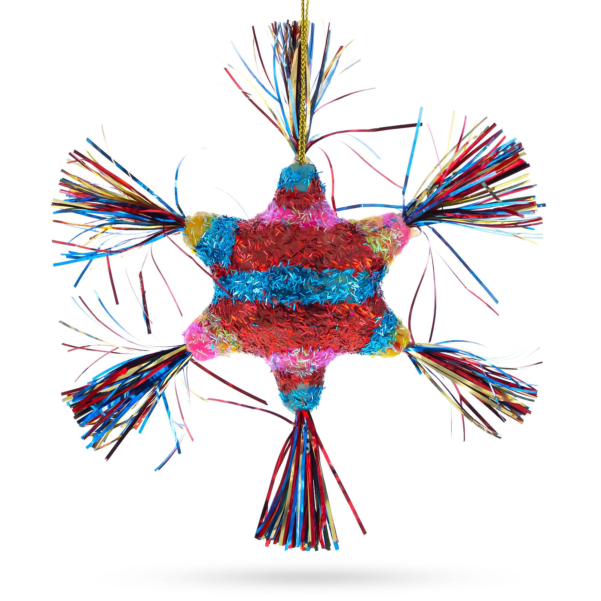 Pinata Star Blown Glass Christmas Ornament