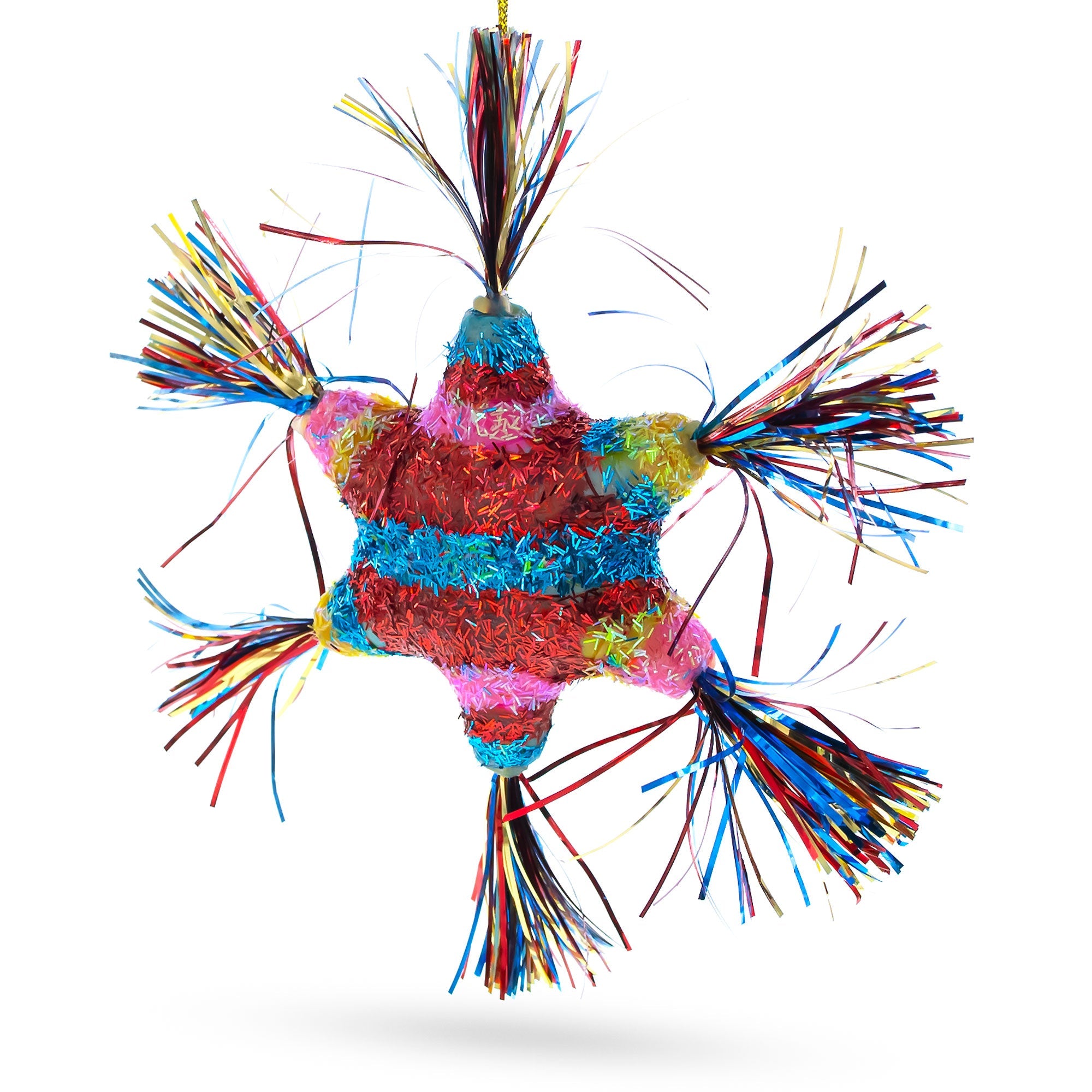 Pinata Star Blown Glass Christmas Ornament