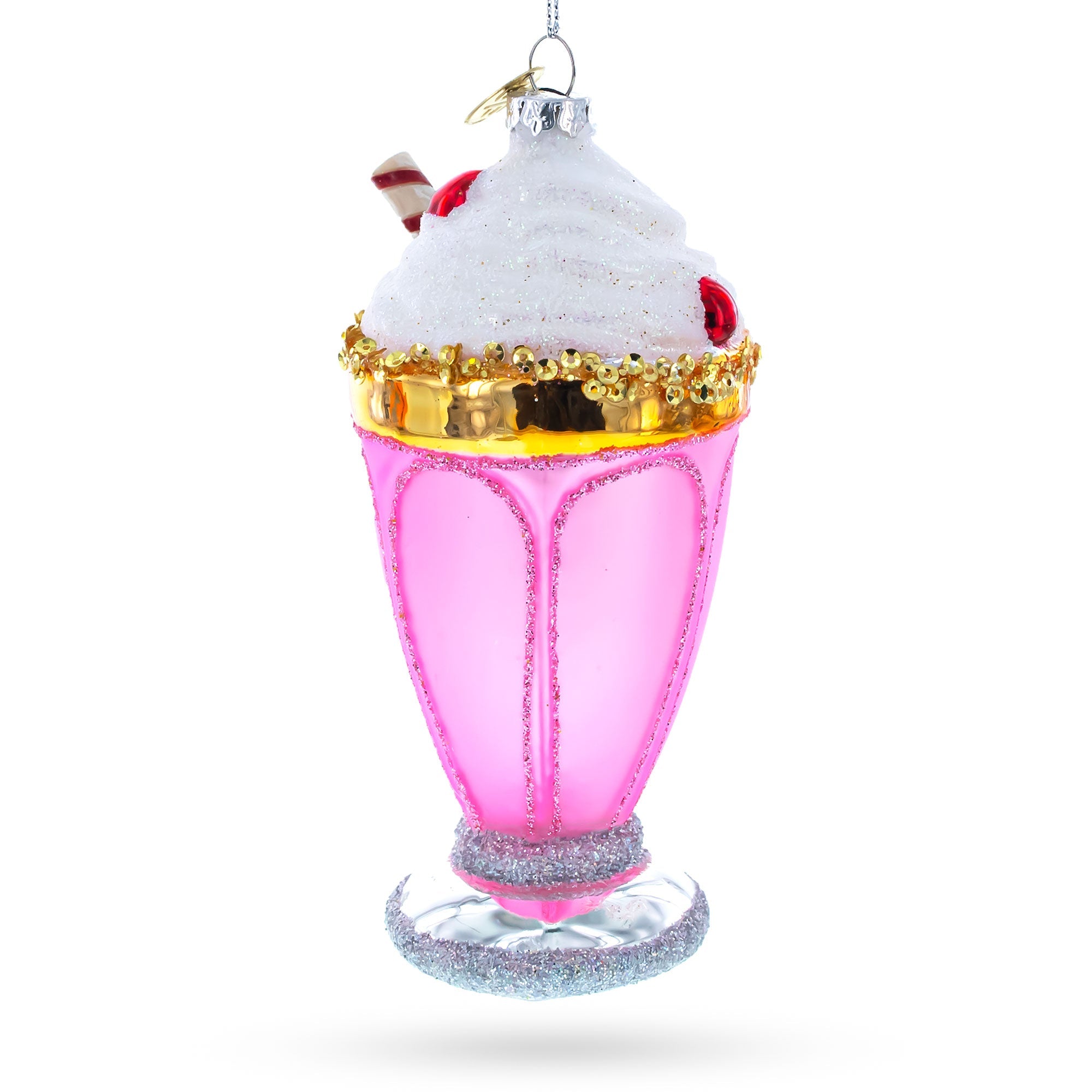 Pink Glass Shake Blown Glass Christmas Ornament