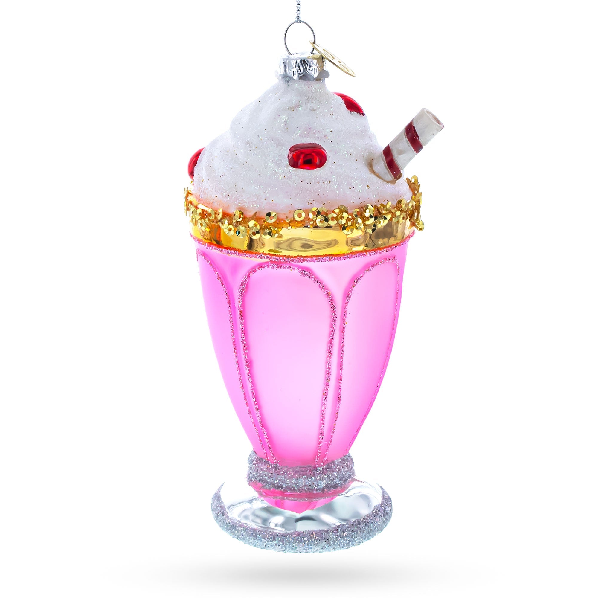 Pink Glass Shake Blown Glass Christmas Ornament