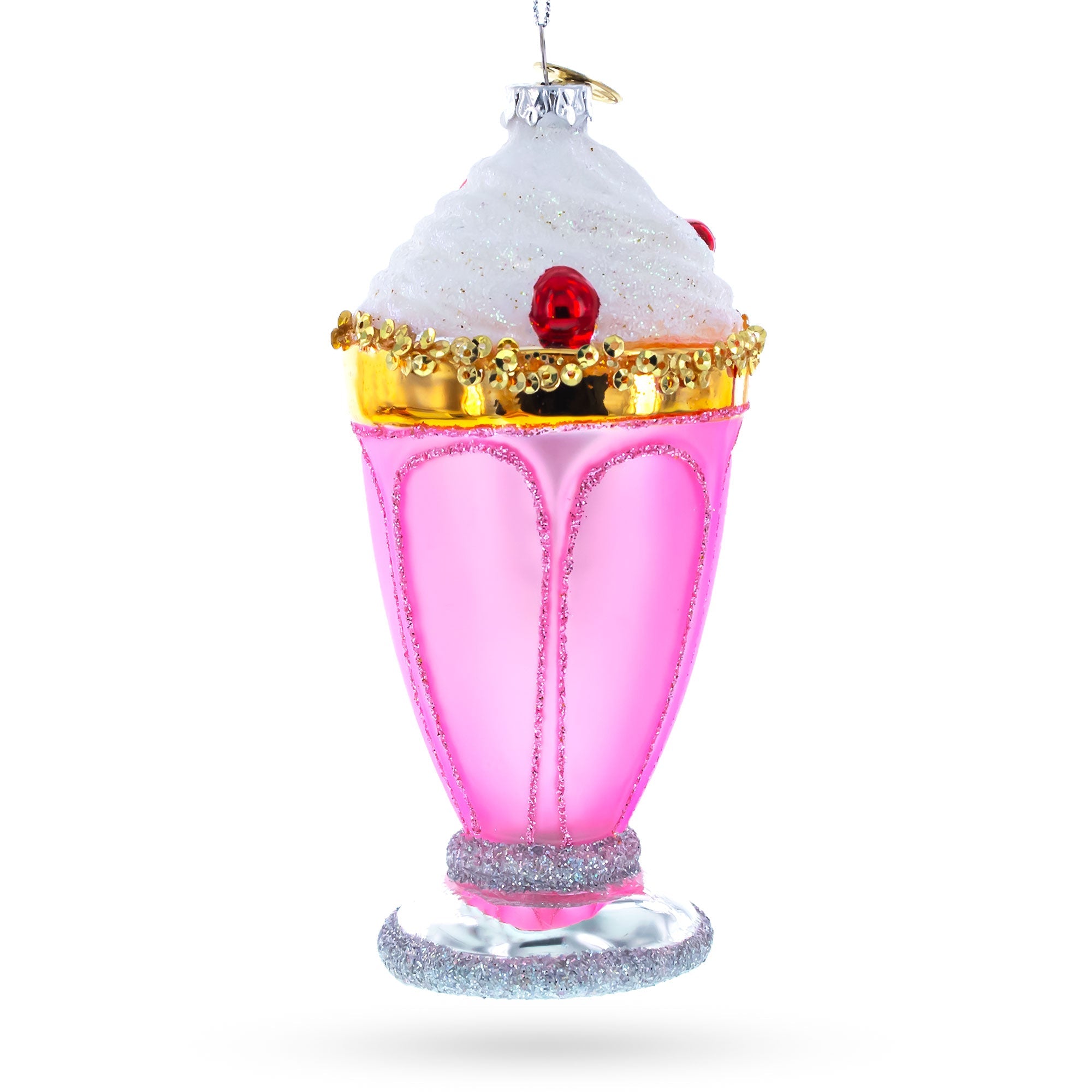 Pink Glass Shake Blown Glass Christmas Ornament