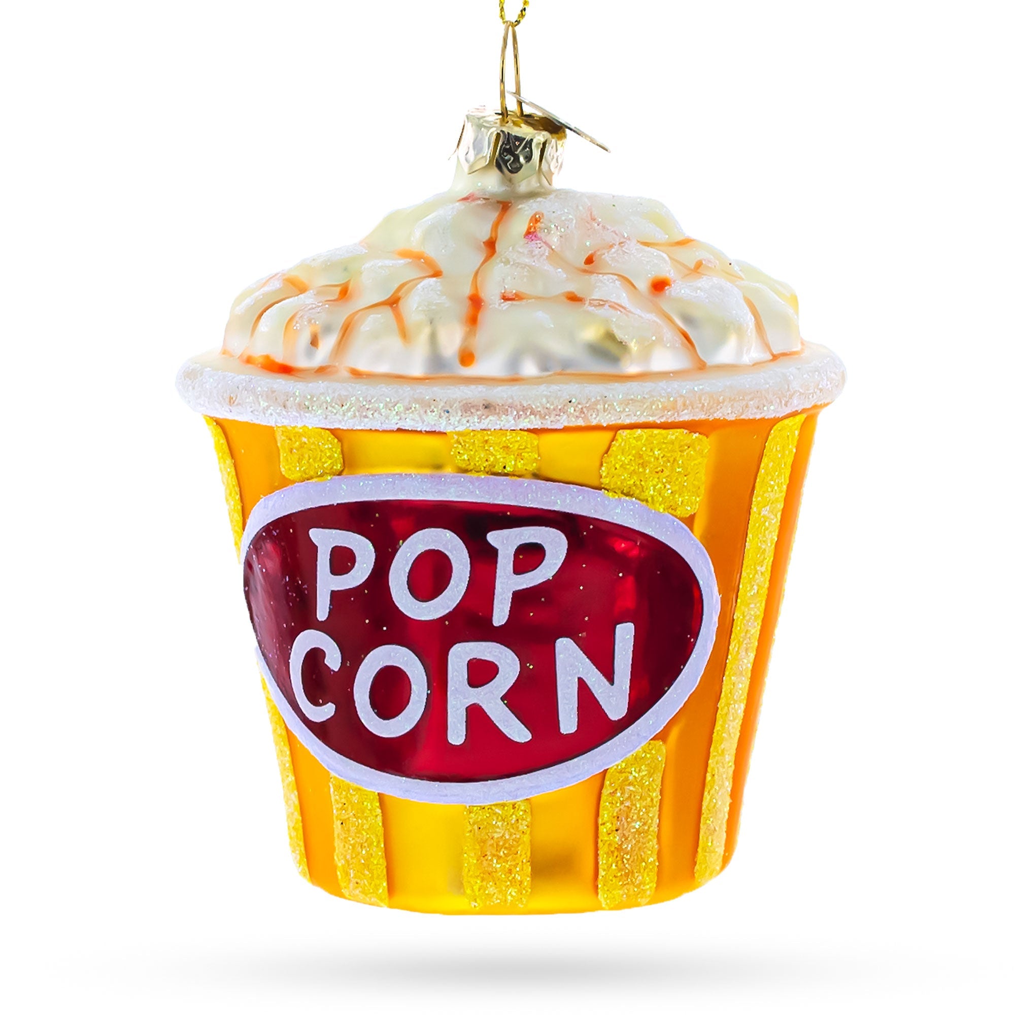 Pop Corn Cup Blown Glass Christmas Ornament