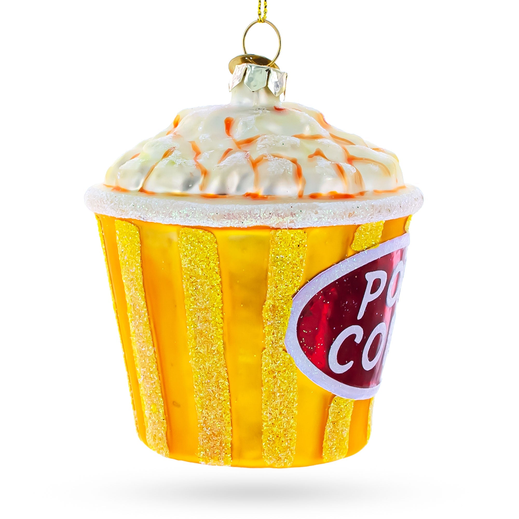 Pop Corn Cup Blown Glass Christmas Ornament