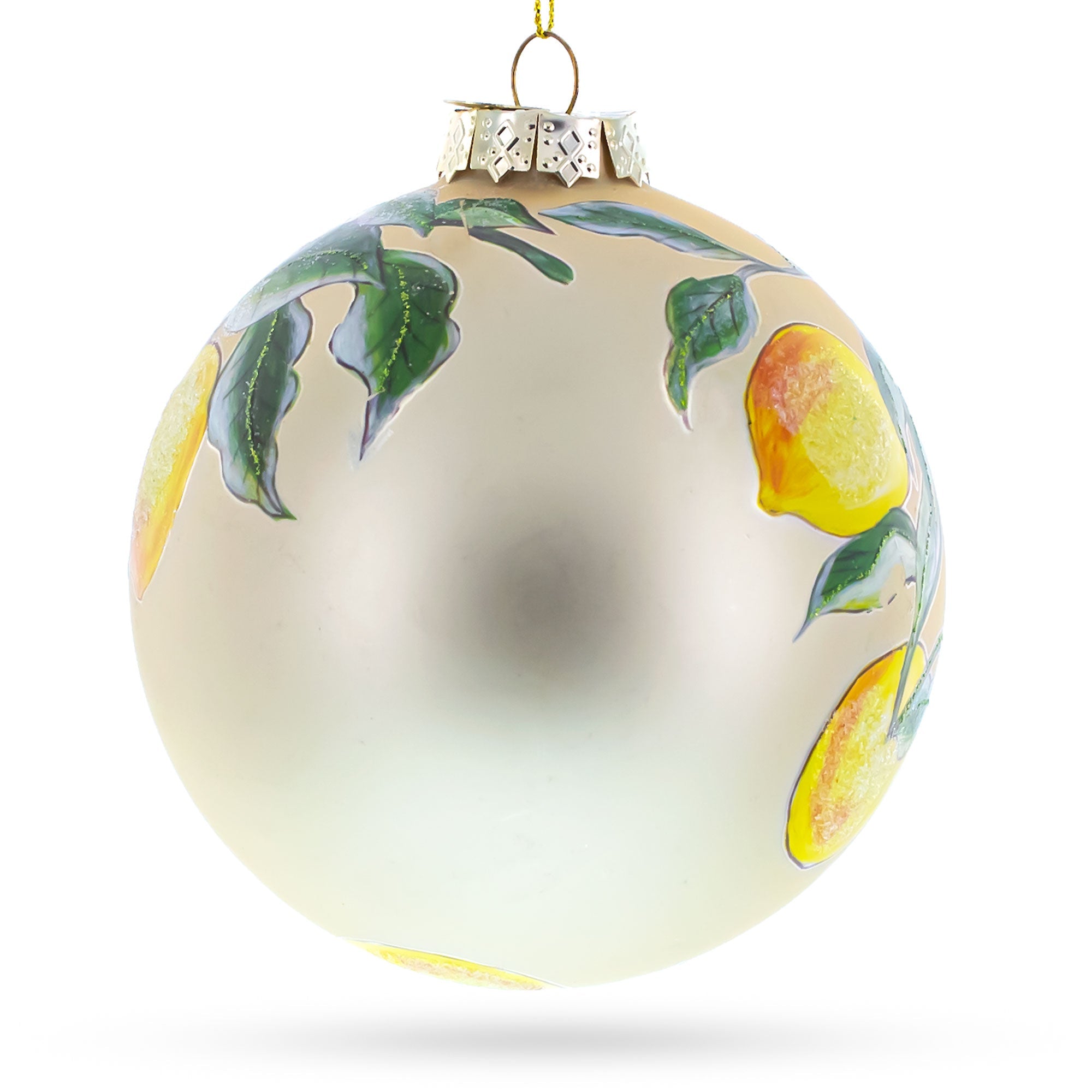 Lemons On A Tree Branch - Blown Glass Christmas Ornament