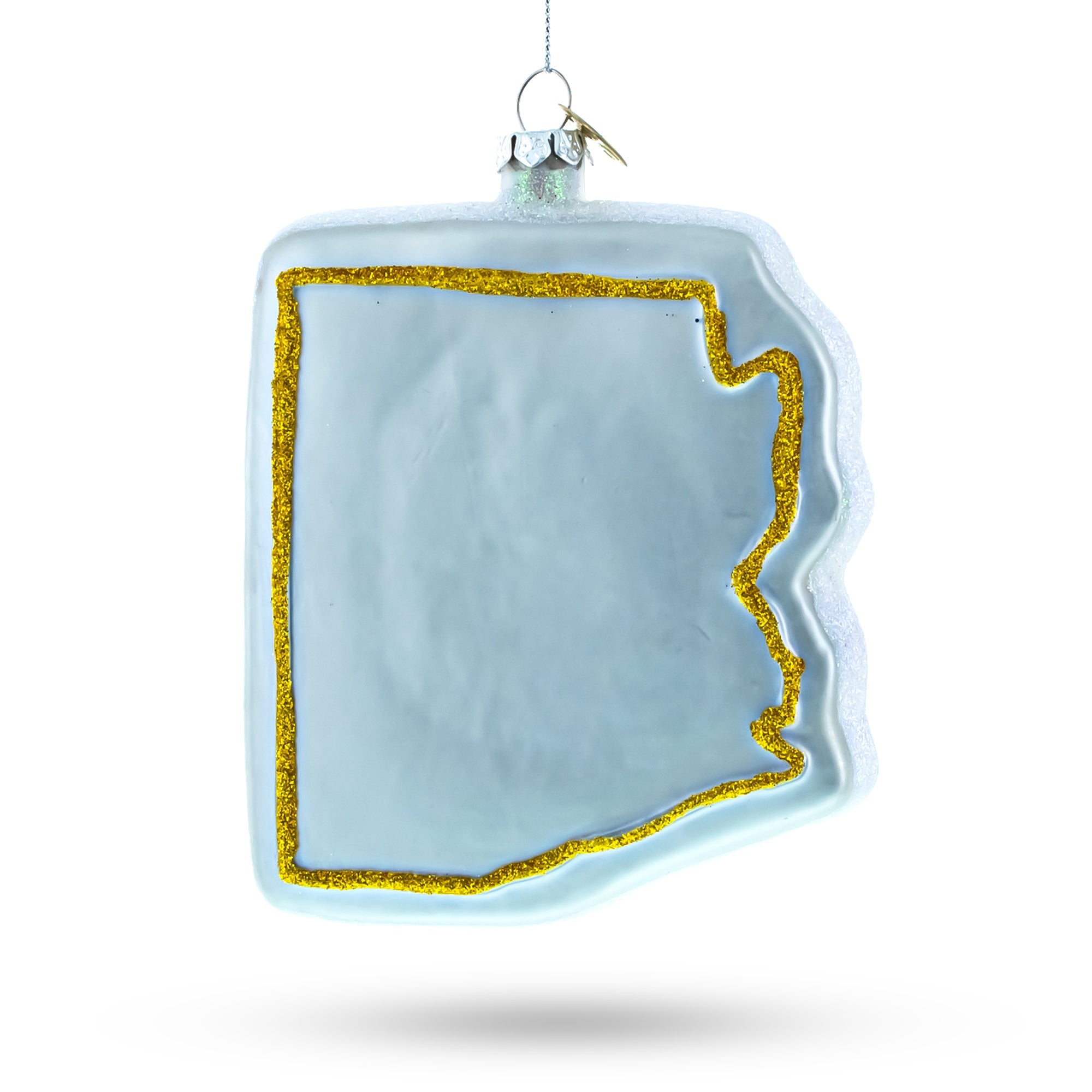 Arizona State Map And Symbols - Blown Glass Christmas Ornament