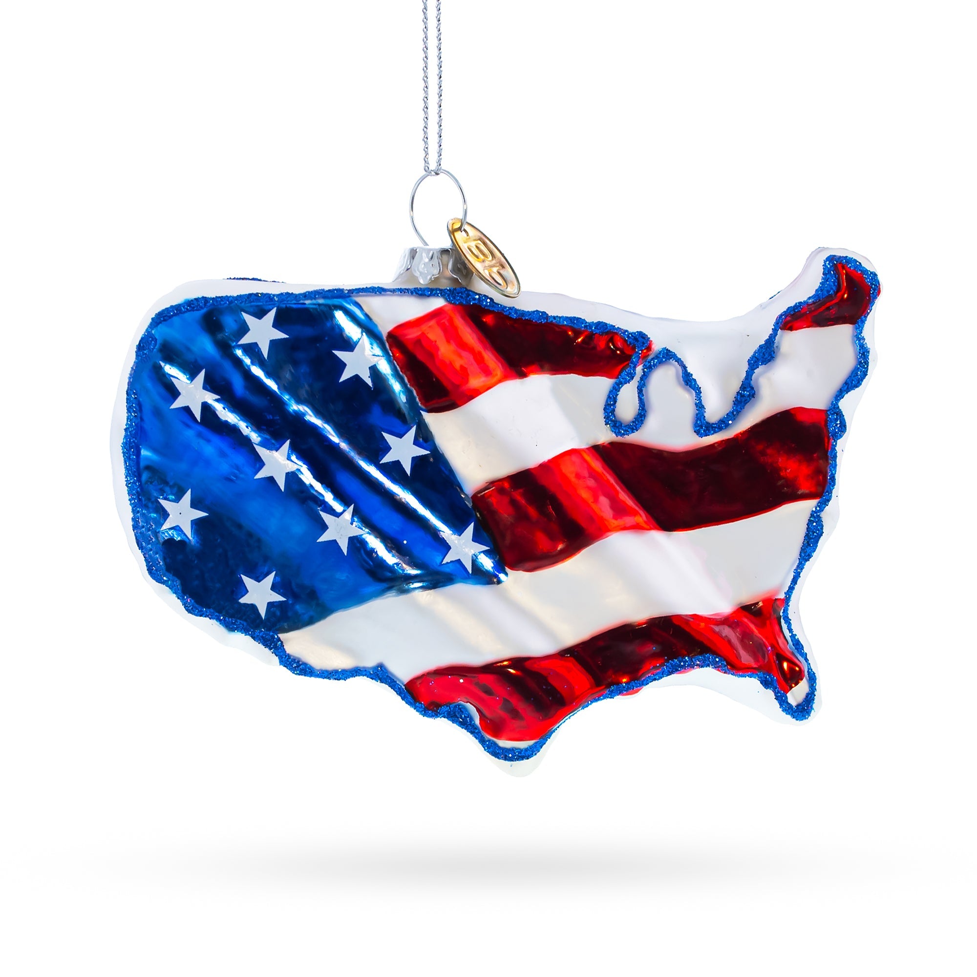 Patriotic United States Flag - Blown Glass Christmas Ornament