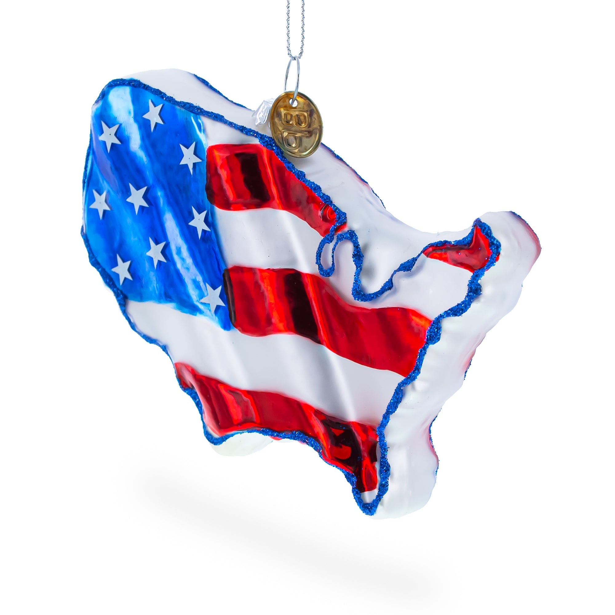 Patriotic United States Flag - Blown Glass Christmas Ornament