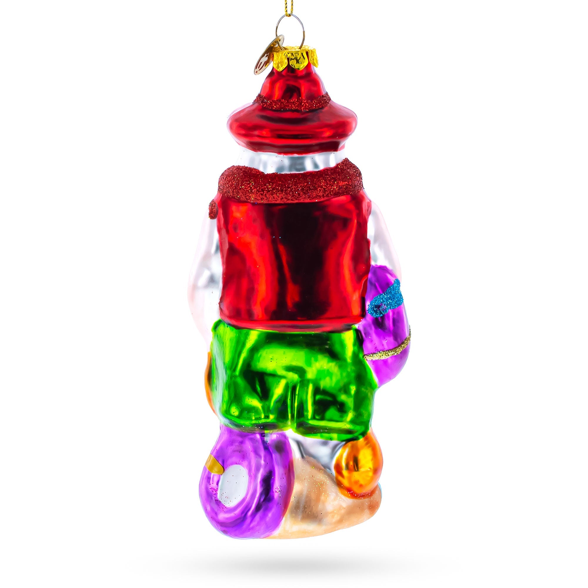 Tropical Diver Santa On The Beach - Blown Glass Christmas Ornament