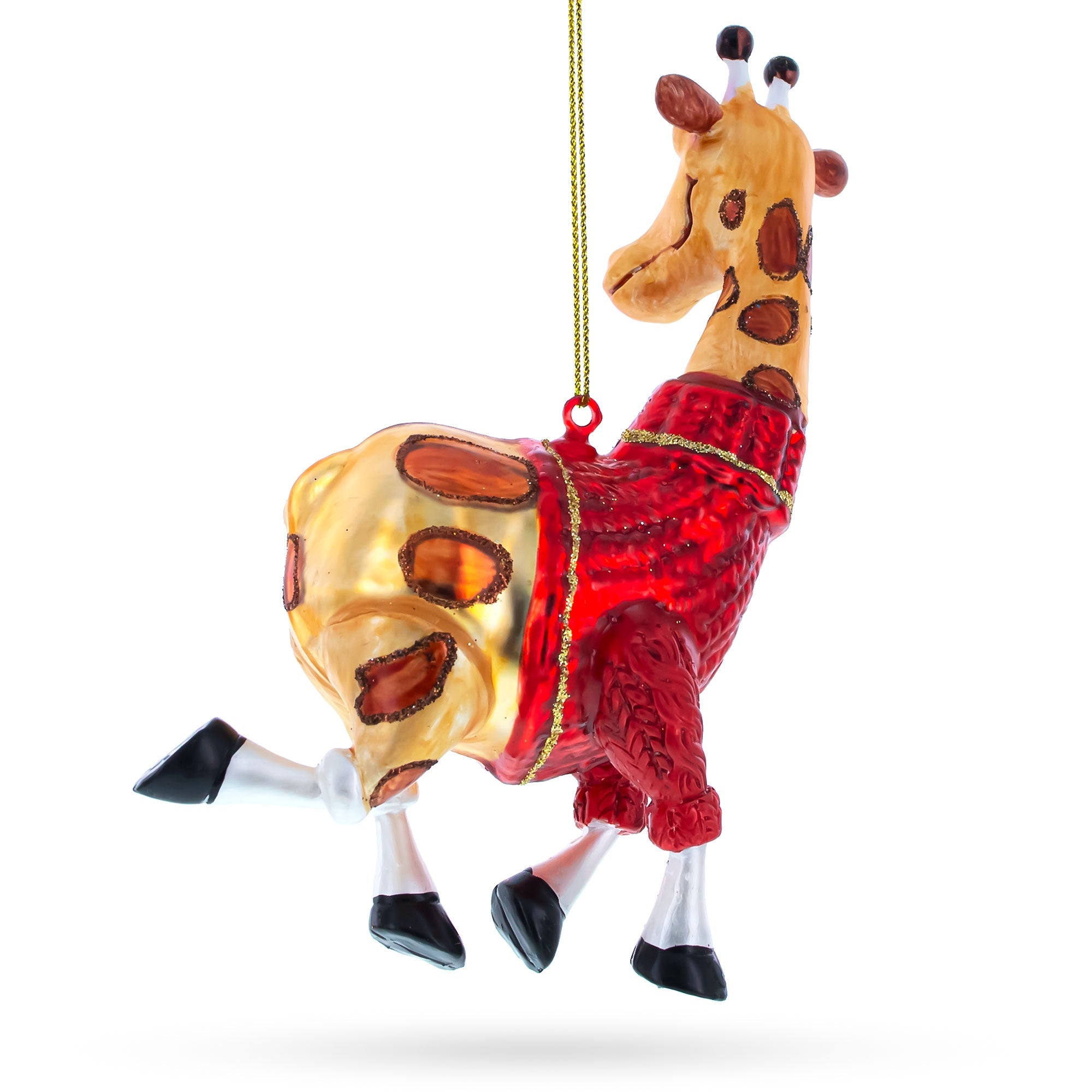 Statuesque Stylish Giraffe - Blown Glass Christmas Ornament