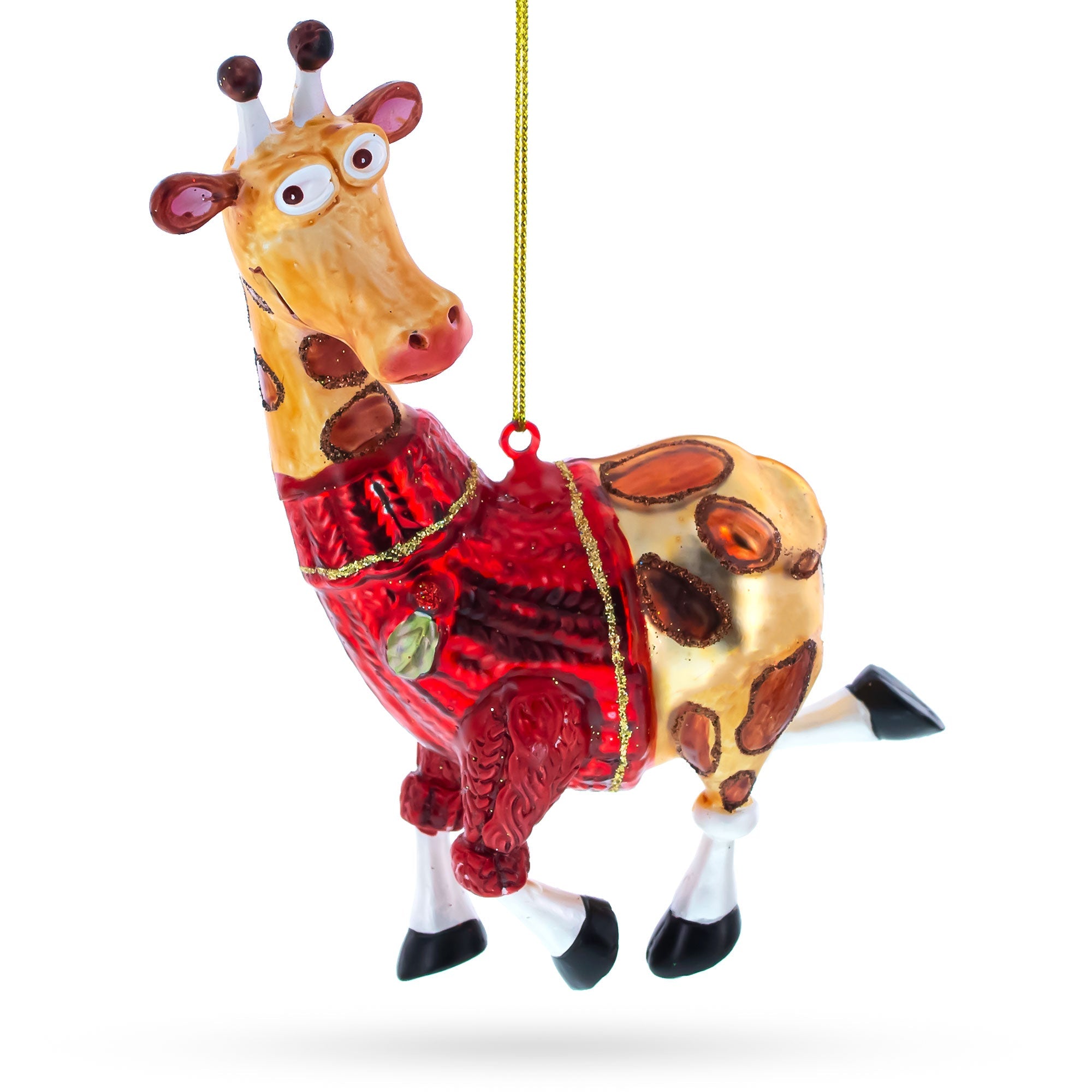 Statuesque Stylish Giraffe - Blown Glass Christmas Ornament