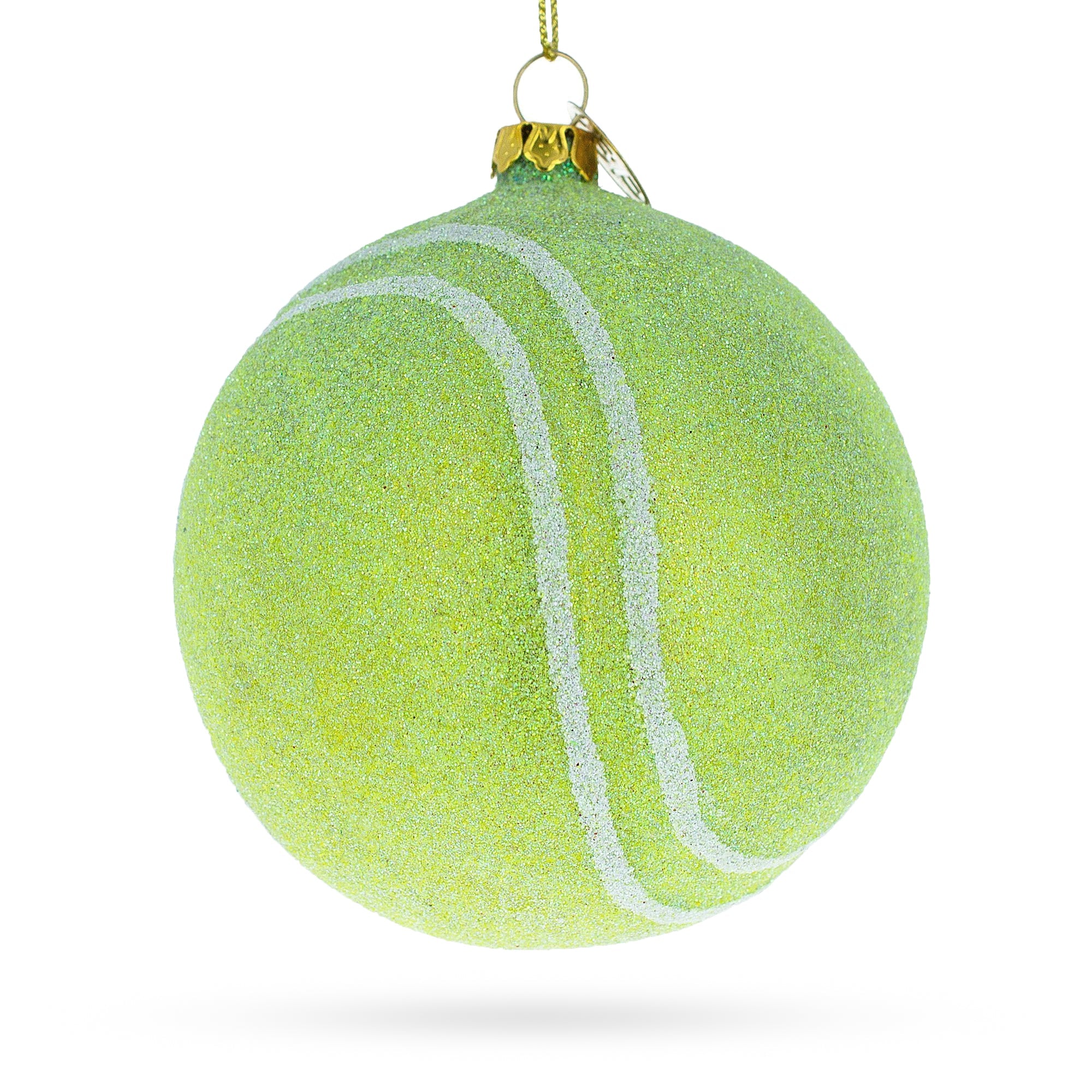 Vivid Tennis Ball - Blown Glass Christmas Ornament