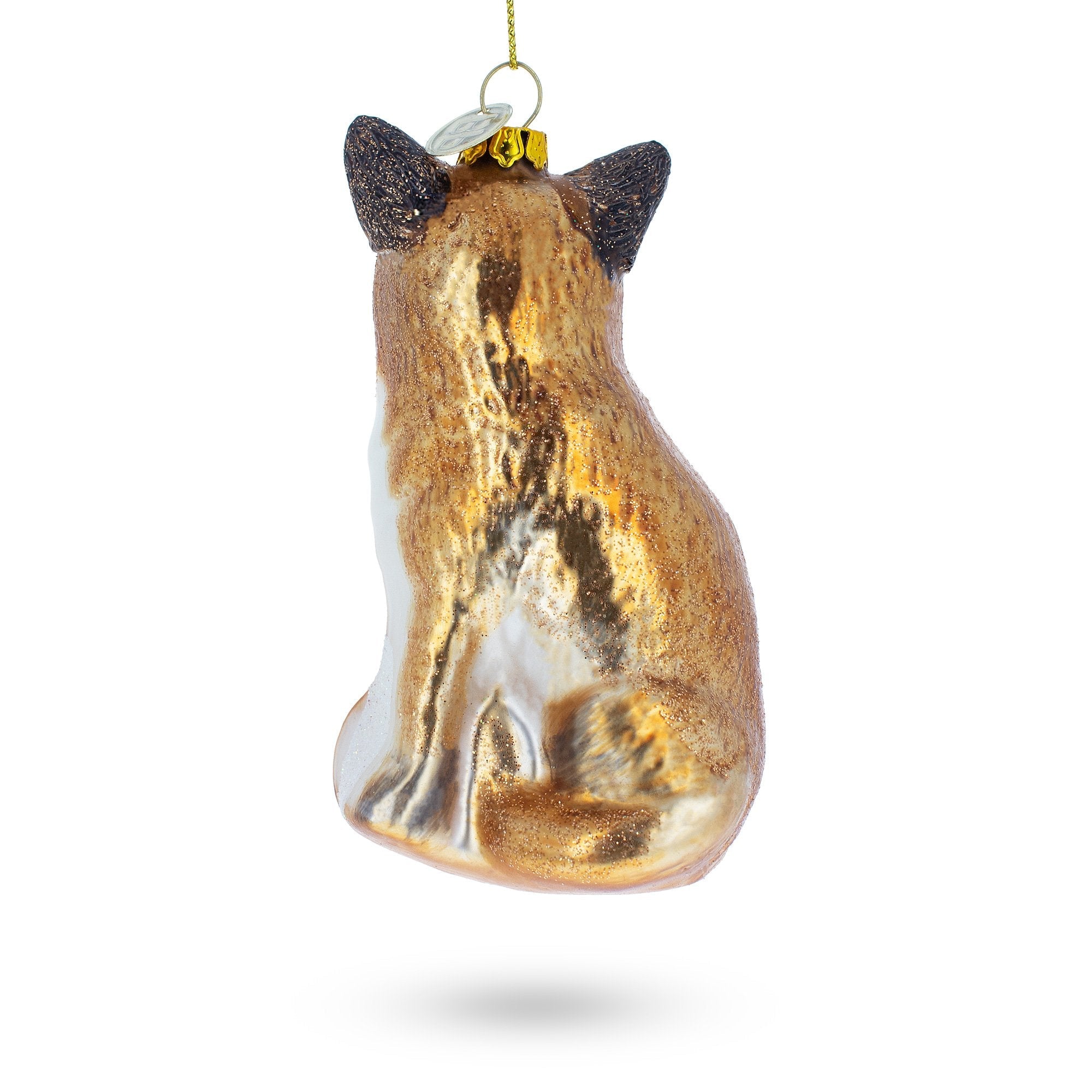 Loving Mother And Baby Fox - Blown Glass Christmas Ornament