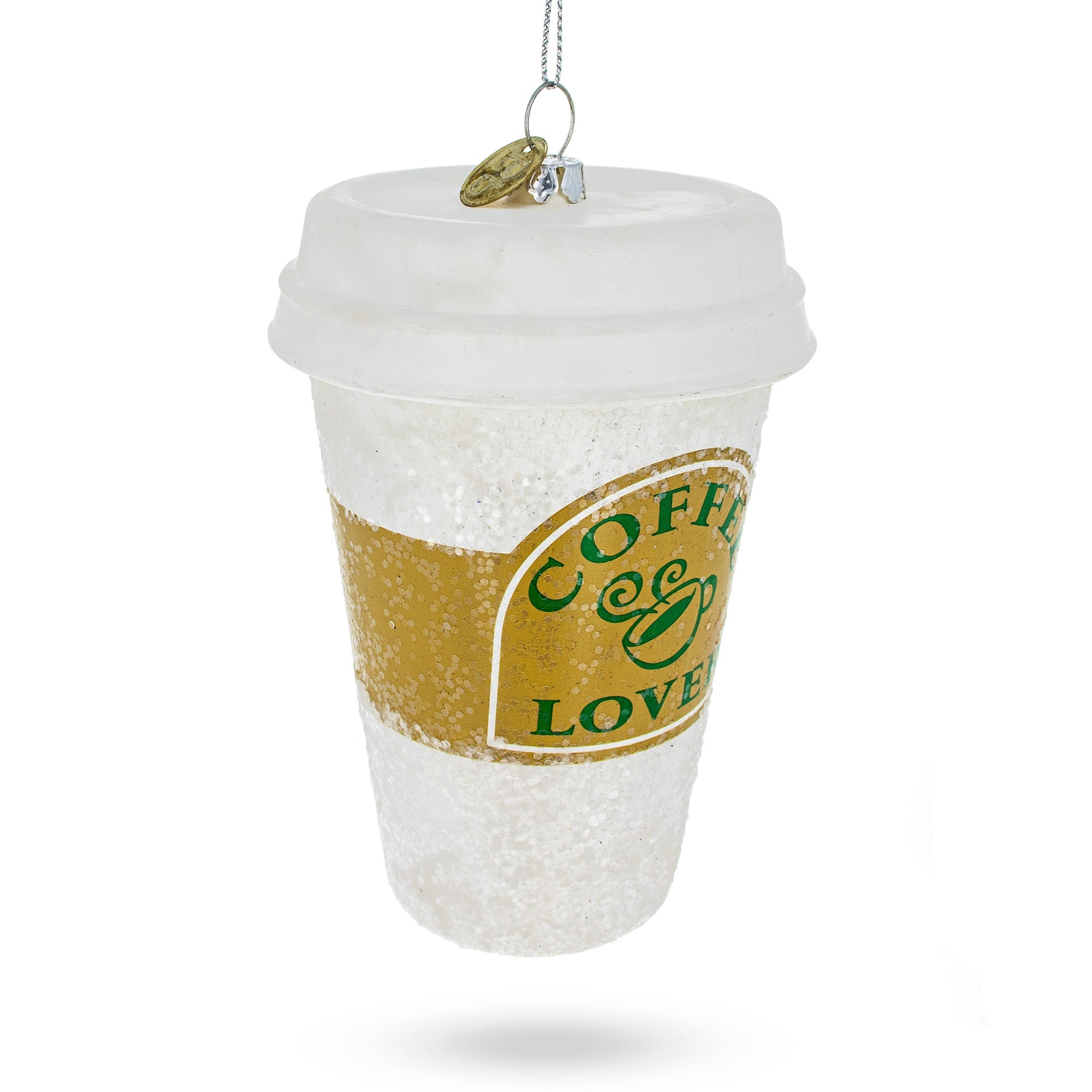 Coffee Lover's Cup - Blown Glass Christmas Ornament