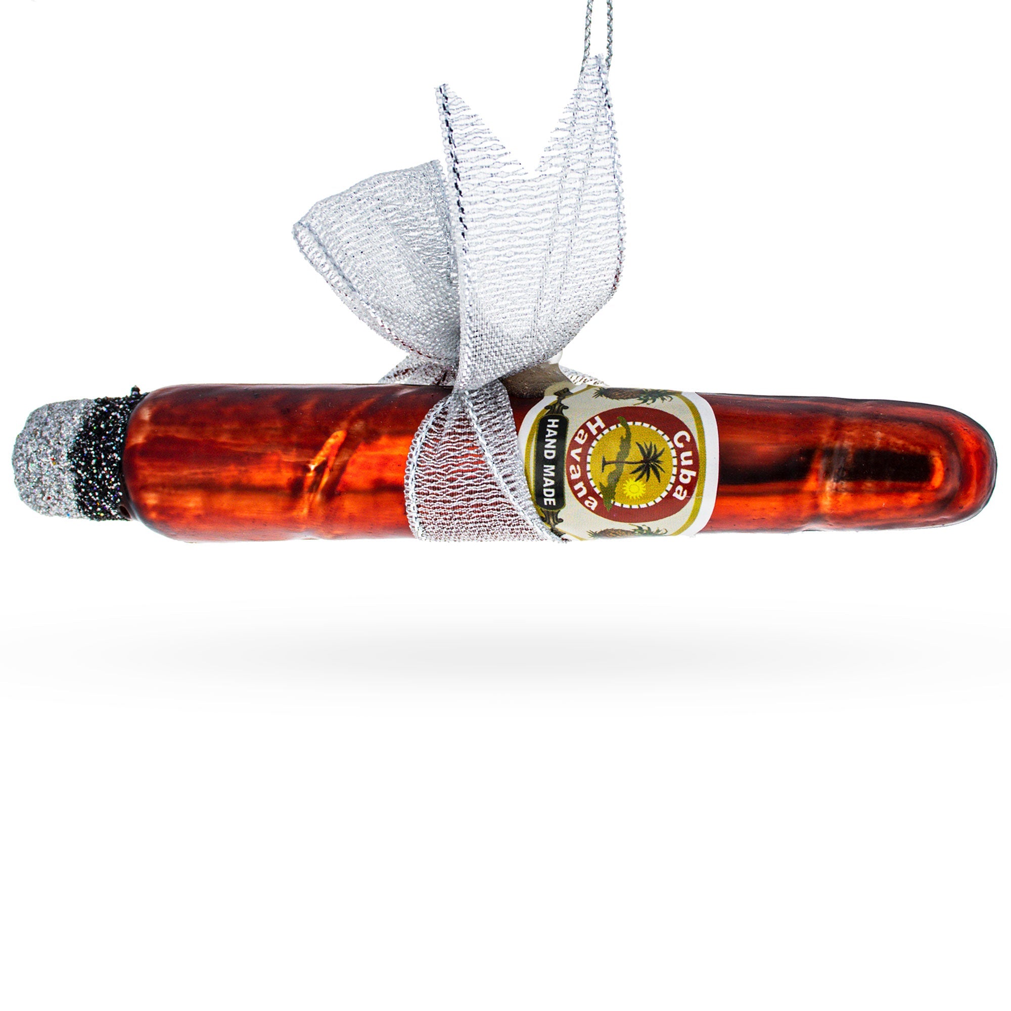 Premium Cigar With Box - Blown Glass Christmas Ornament