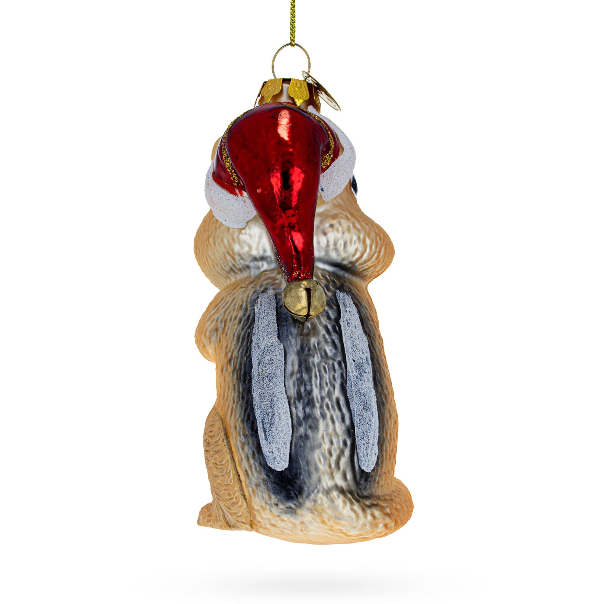 Nice Chipmunk With Candy - Blown Glass Christmas Ornament