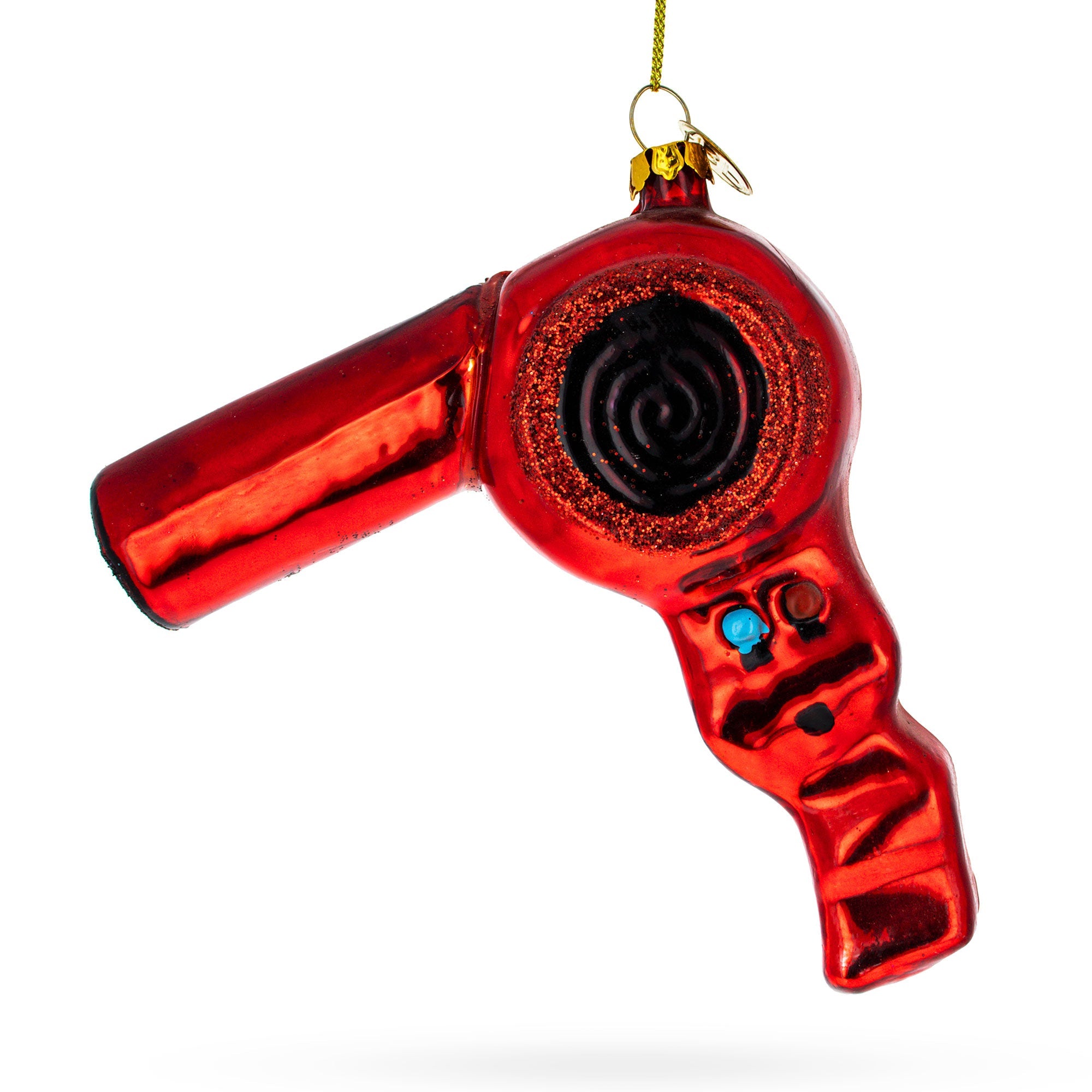 Stylish Hair Dryer - Blown Glass Christmas Ornament