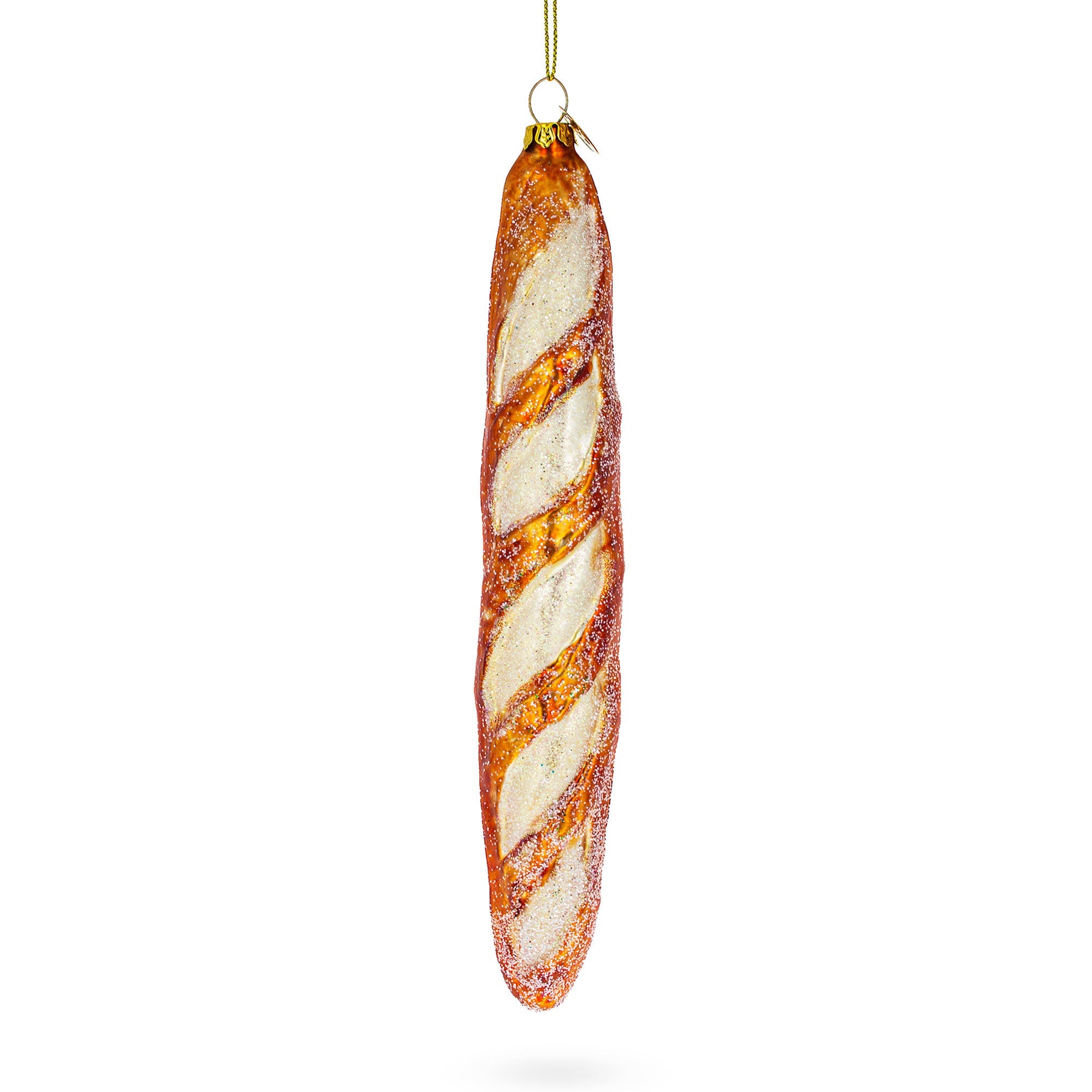 Crusty French Baguette Bread - Blown Glass Christmas Ornament