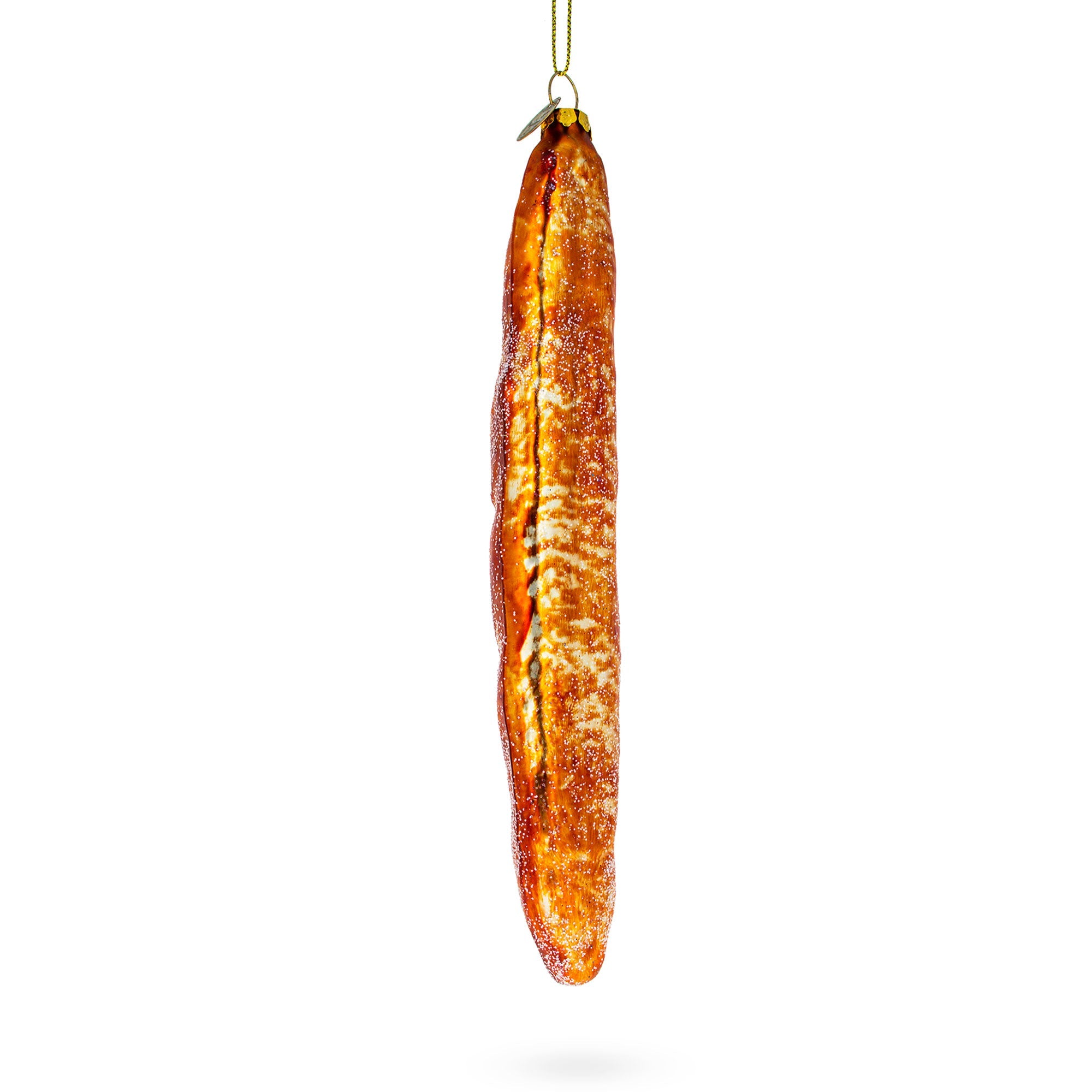 Crusty French Baguette Bread - Blown Glass Christmas Ornament