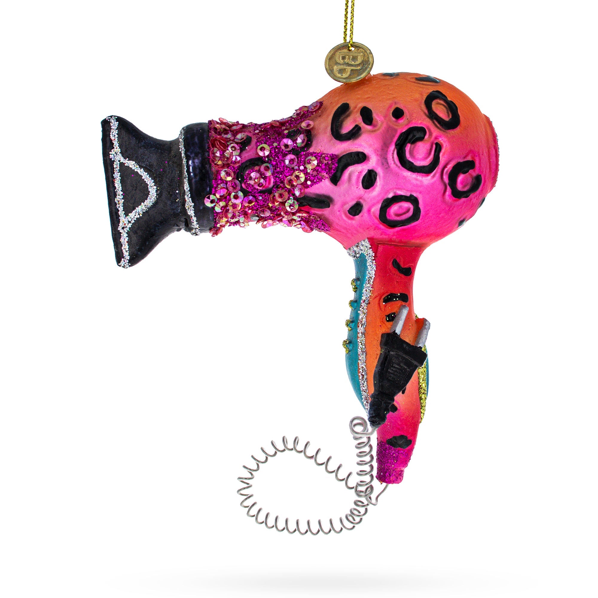 Sleek Hair Dryer - Blown Glass Christmas Ornament