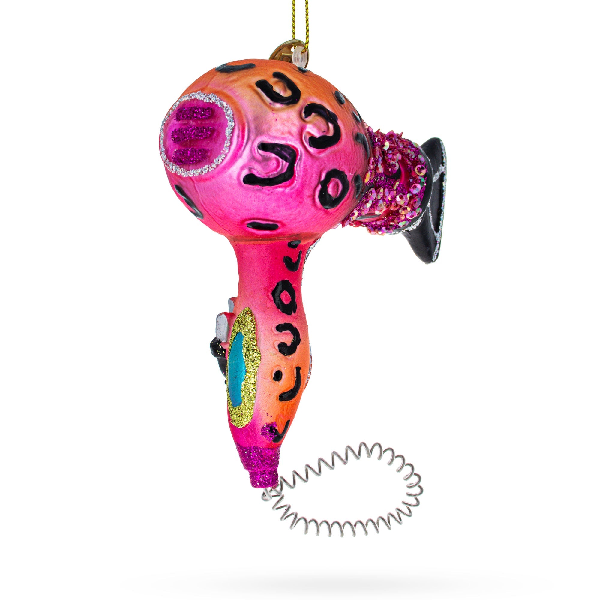 Sleek Hair Dryer - Blown Glass Christmas Ornament