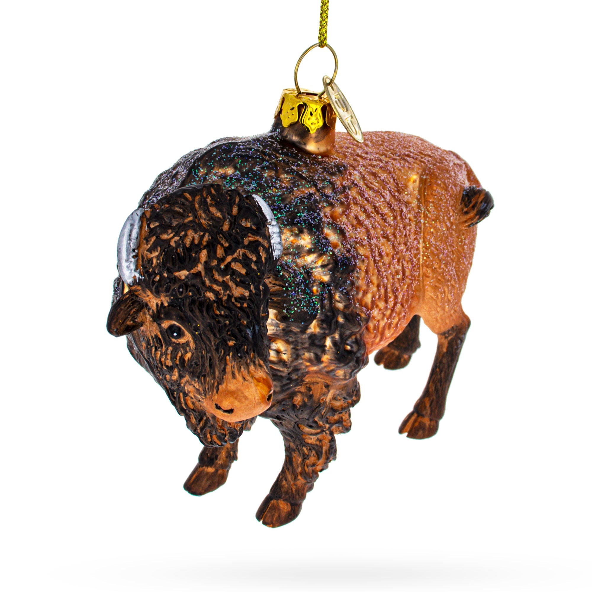 Majestic Buffalo - Blown Glass Christmas Ornament