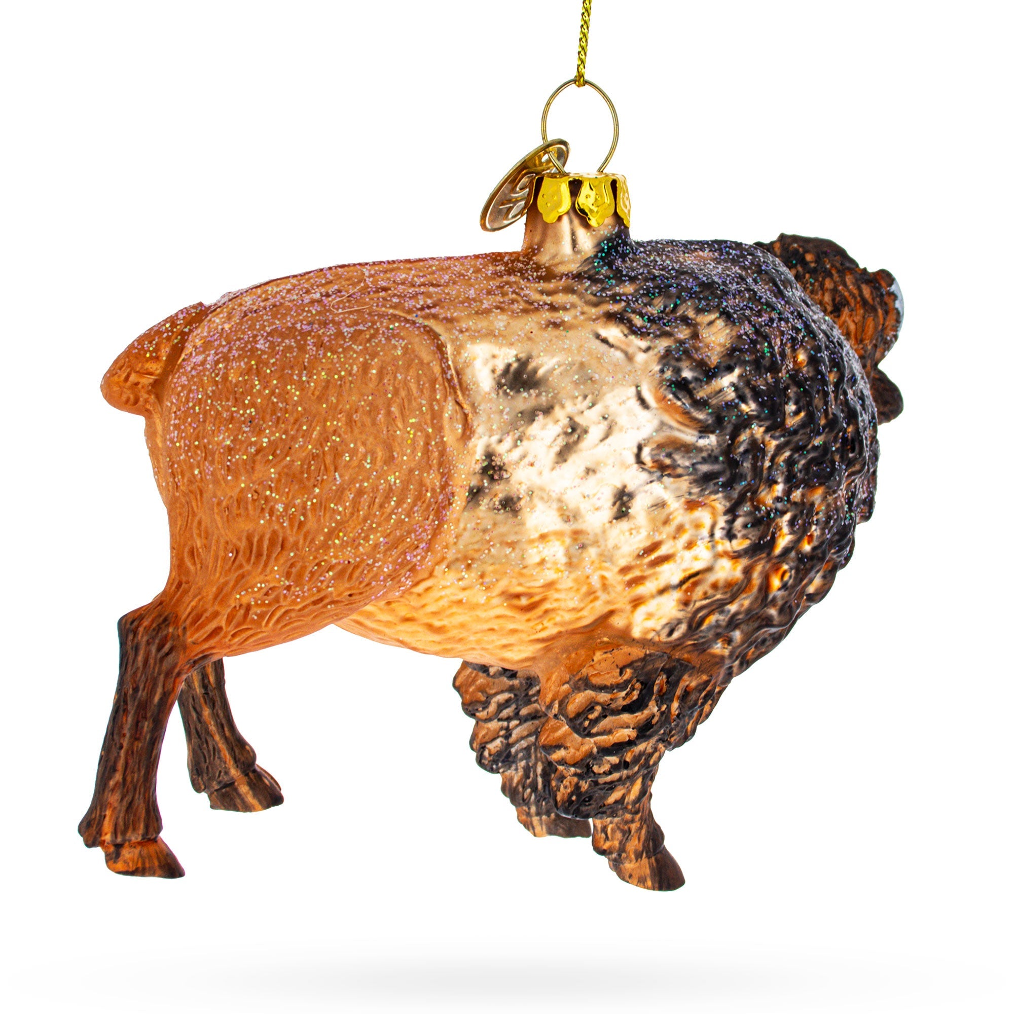 Majestic Buffalo - Blown Glass Christmas Ornament