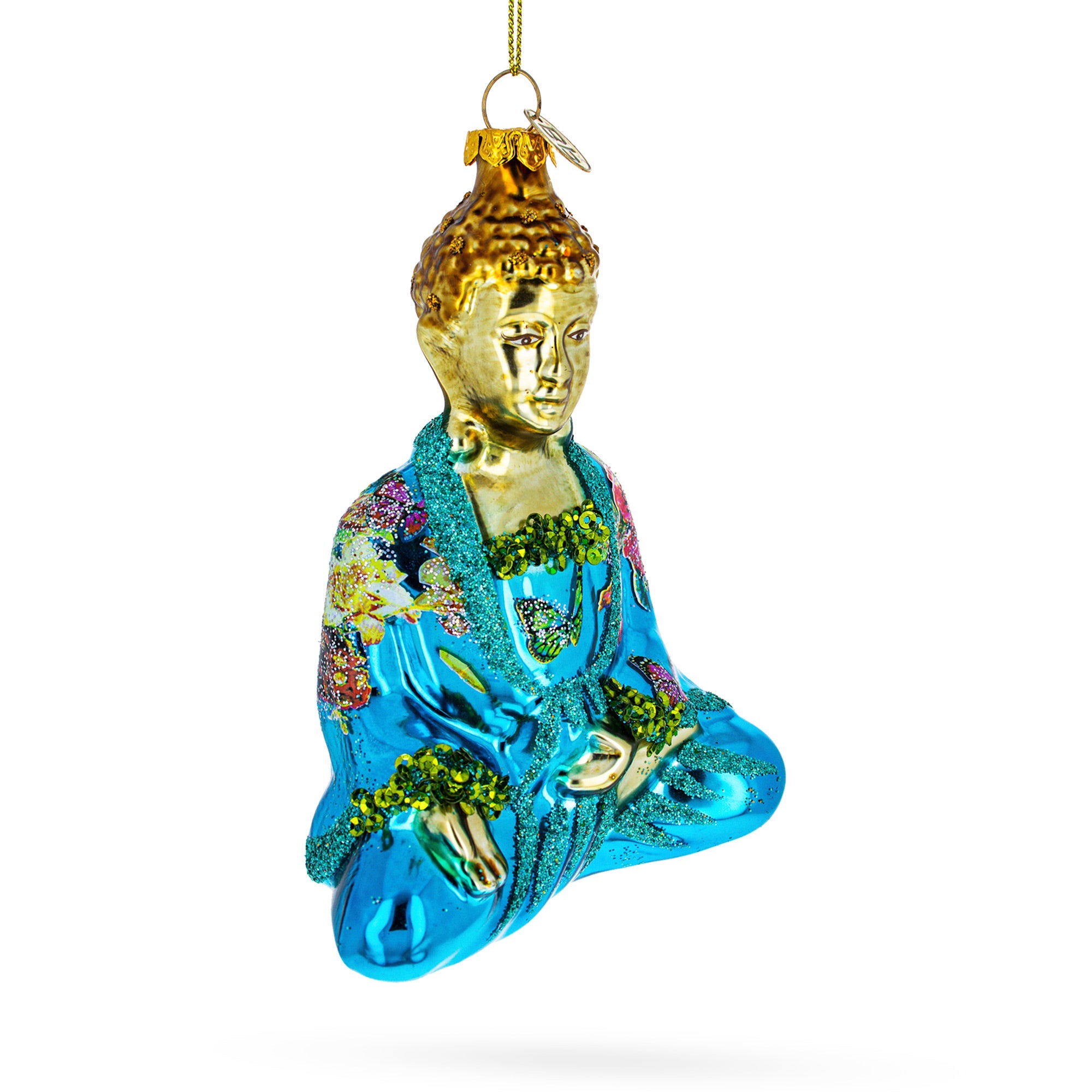 Peaceful Buddha - Blown Glass Christmas Ornament