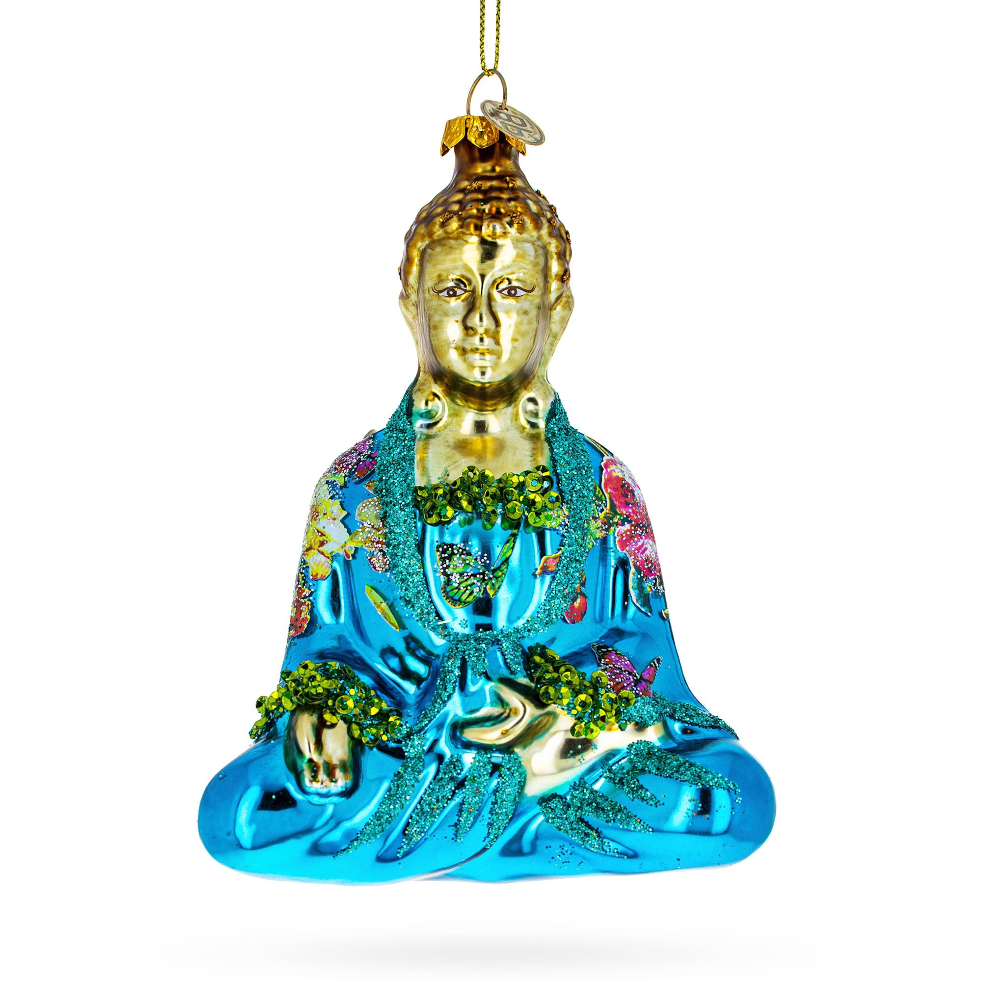 Peaceful Buddha - Blown Glass Christmas Ornament