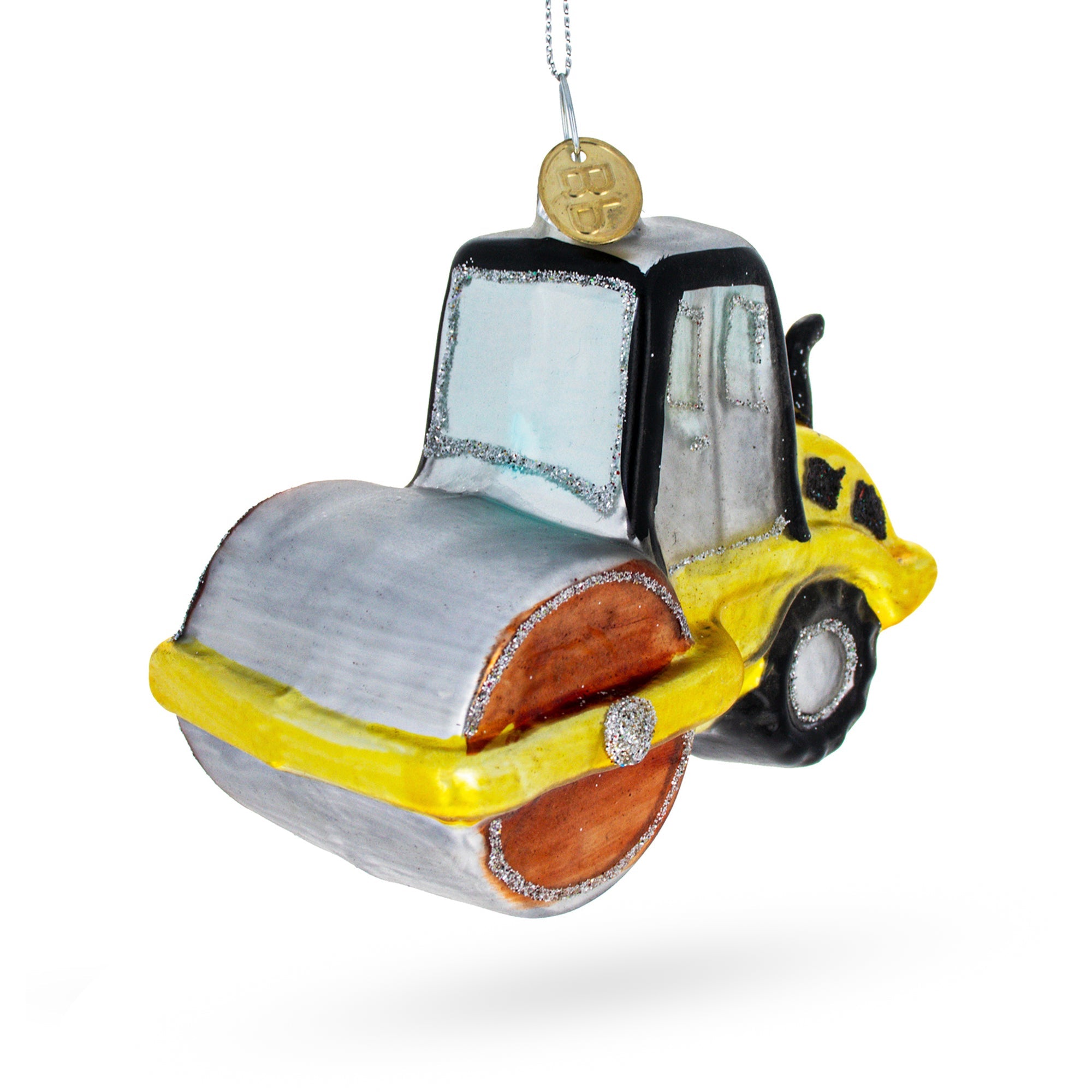 Industrial Road Roller - Blown Glass Christmas Ornament