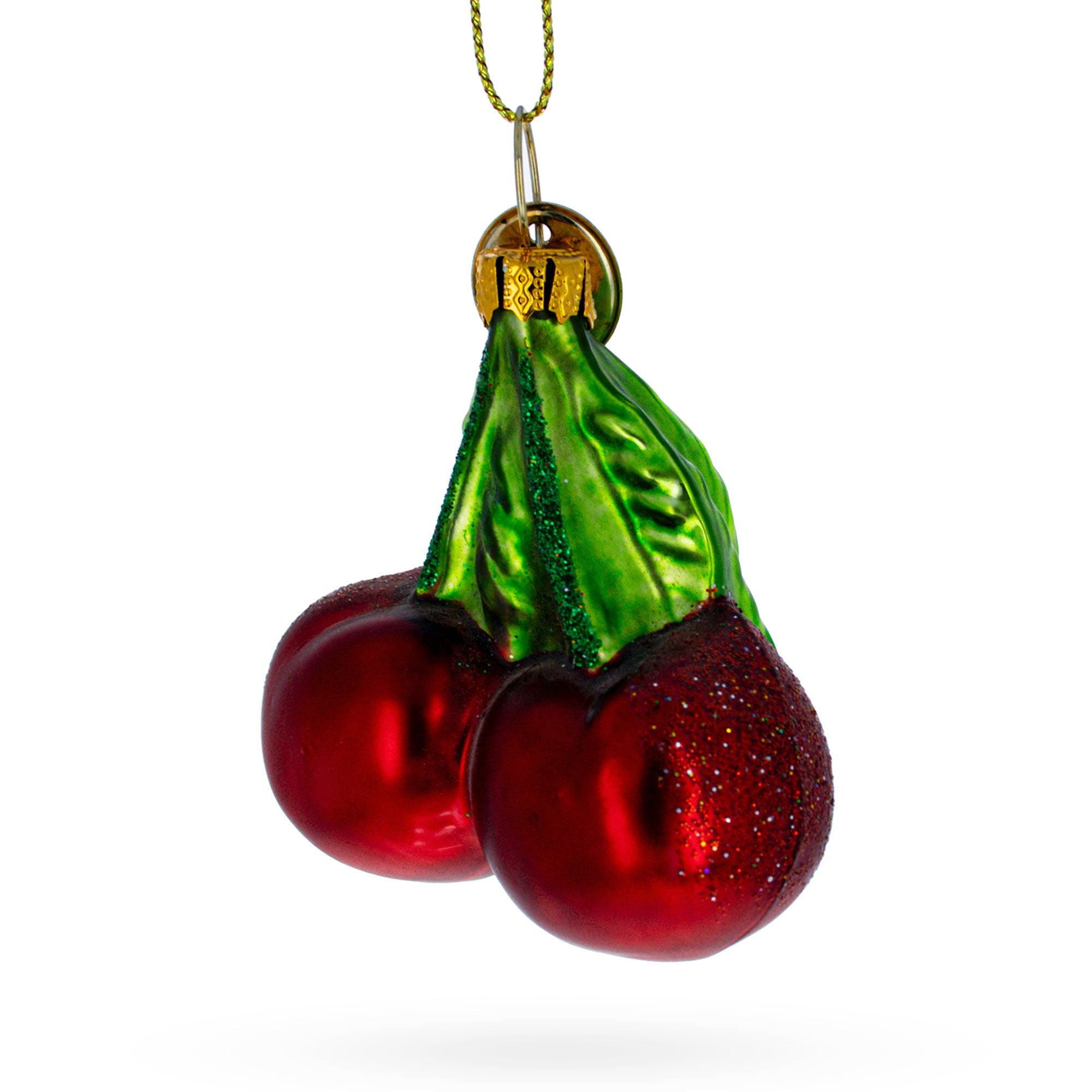 Double Cherries - Blown Glass Christmas Ornament