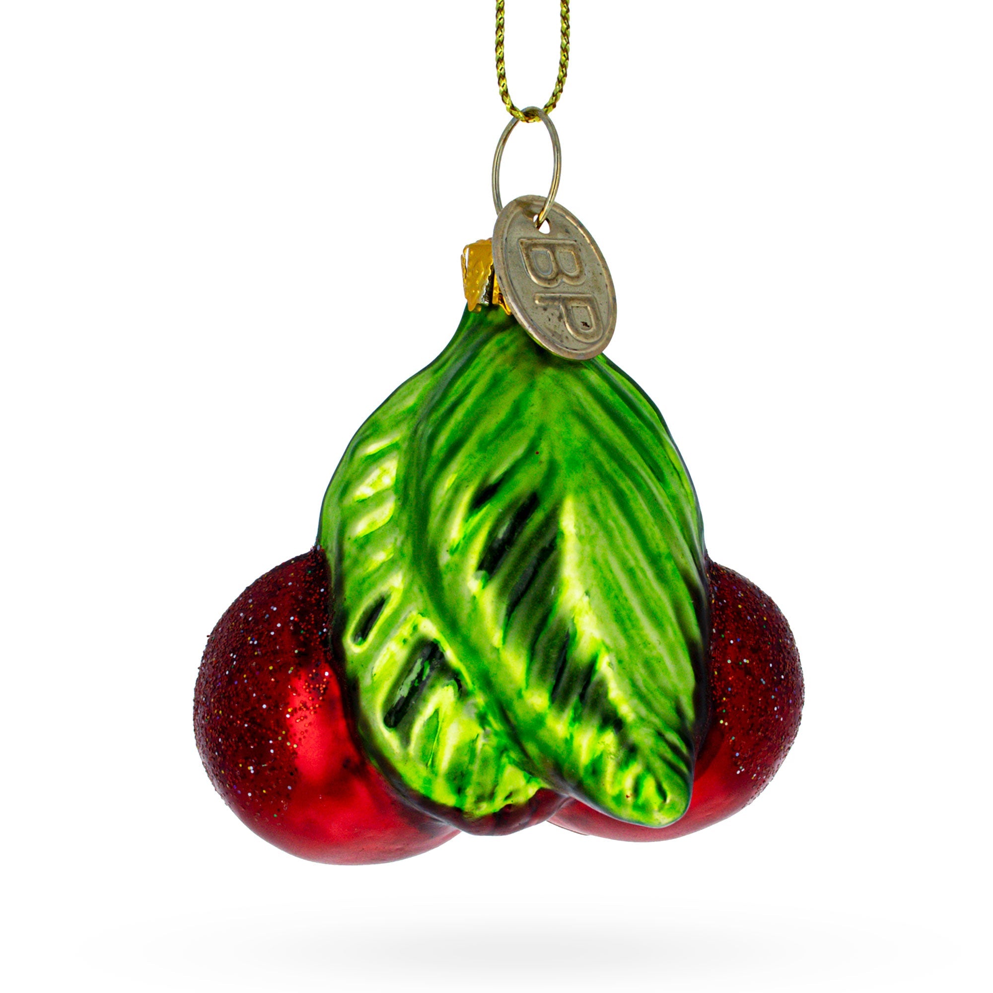 Double Cherries - Blown Glass Christmas Ornament