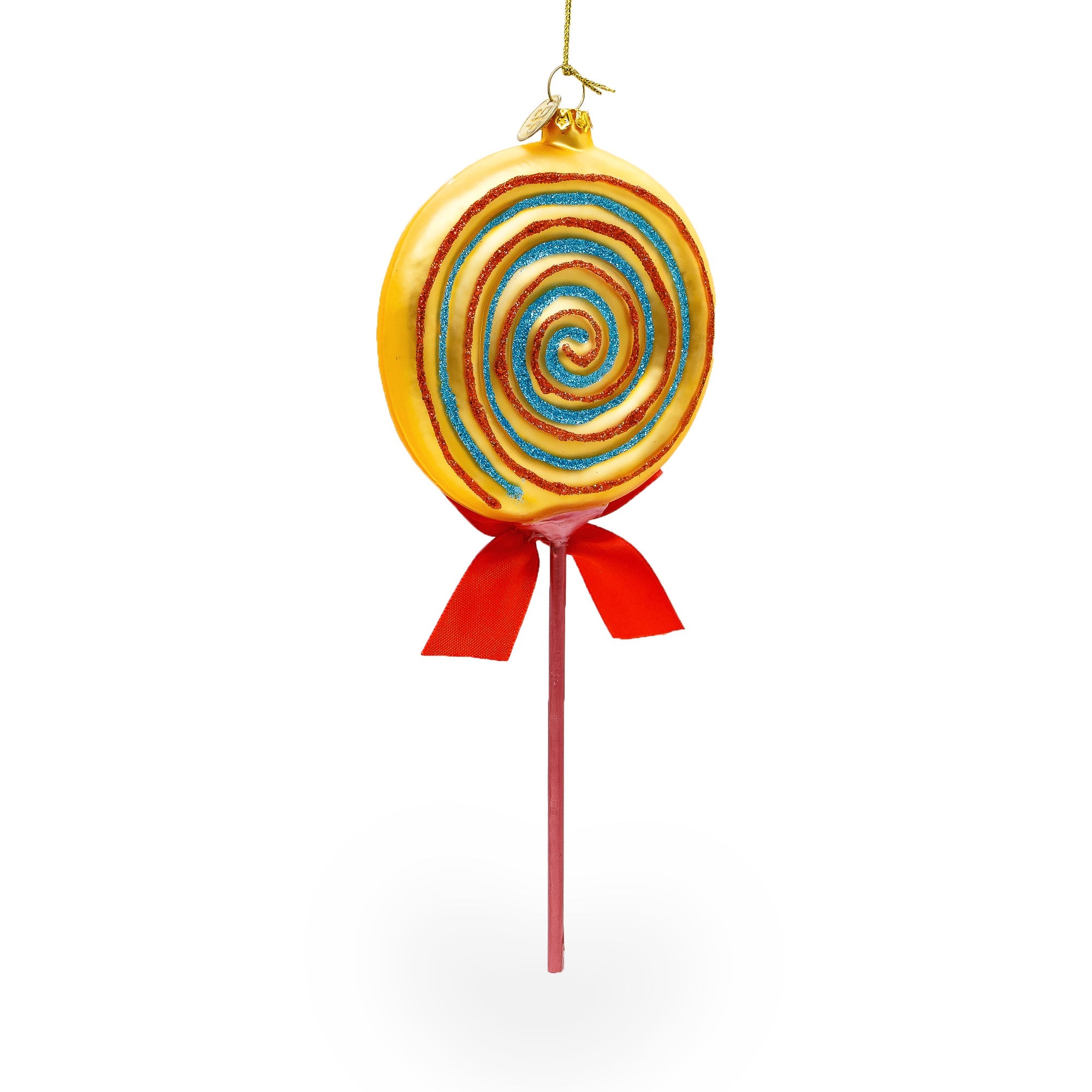 Colorful Lollipop On Stick Food - Blown Glass Christmas Ornament