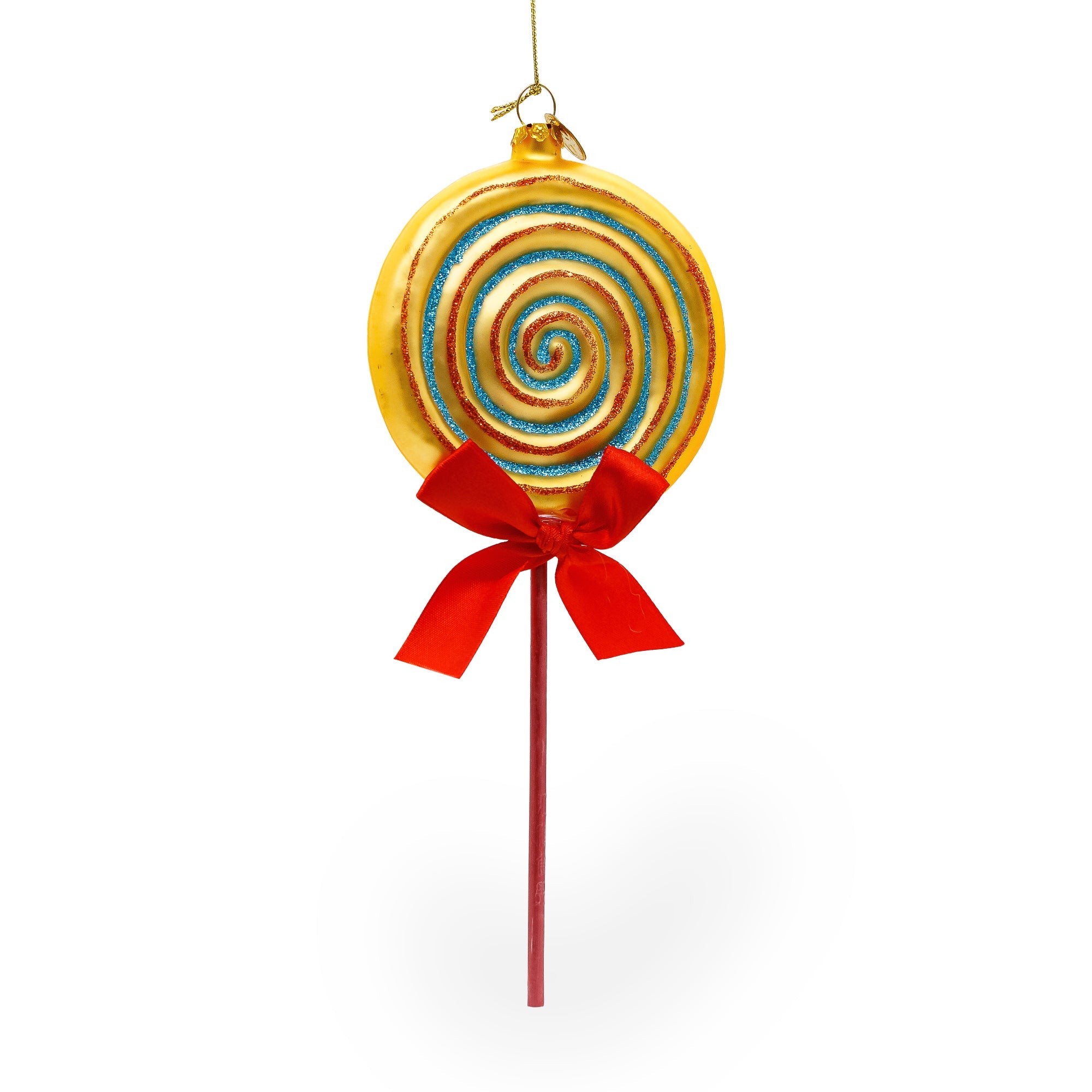 Colorful Lollipop On Stick Food - Blown Glass Christmas Ornament