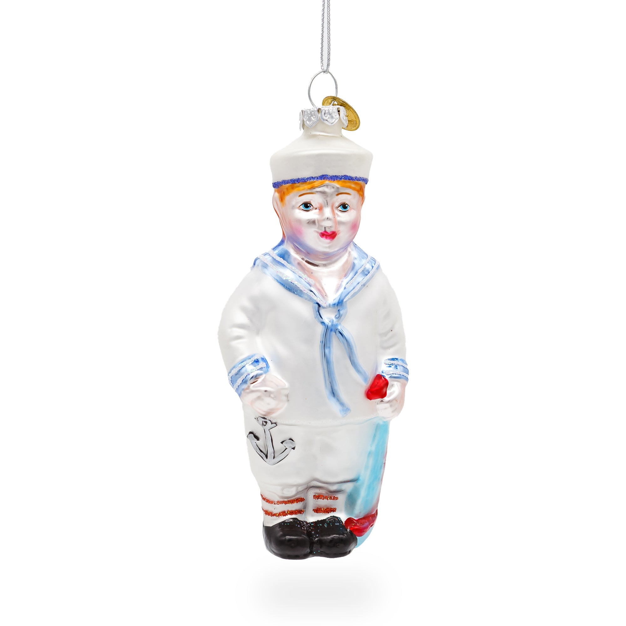 Nautical Sailor - Blown Glass Christmas Ornament