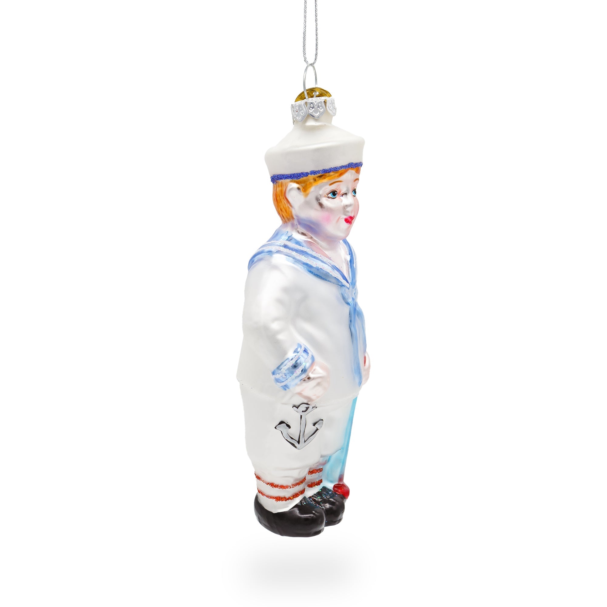 Nautical Sailor - Blown Glass Christmas Ornament