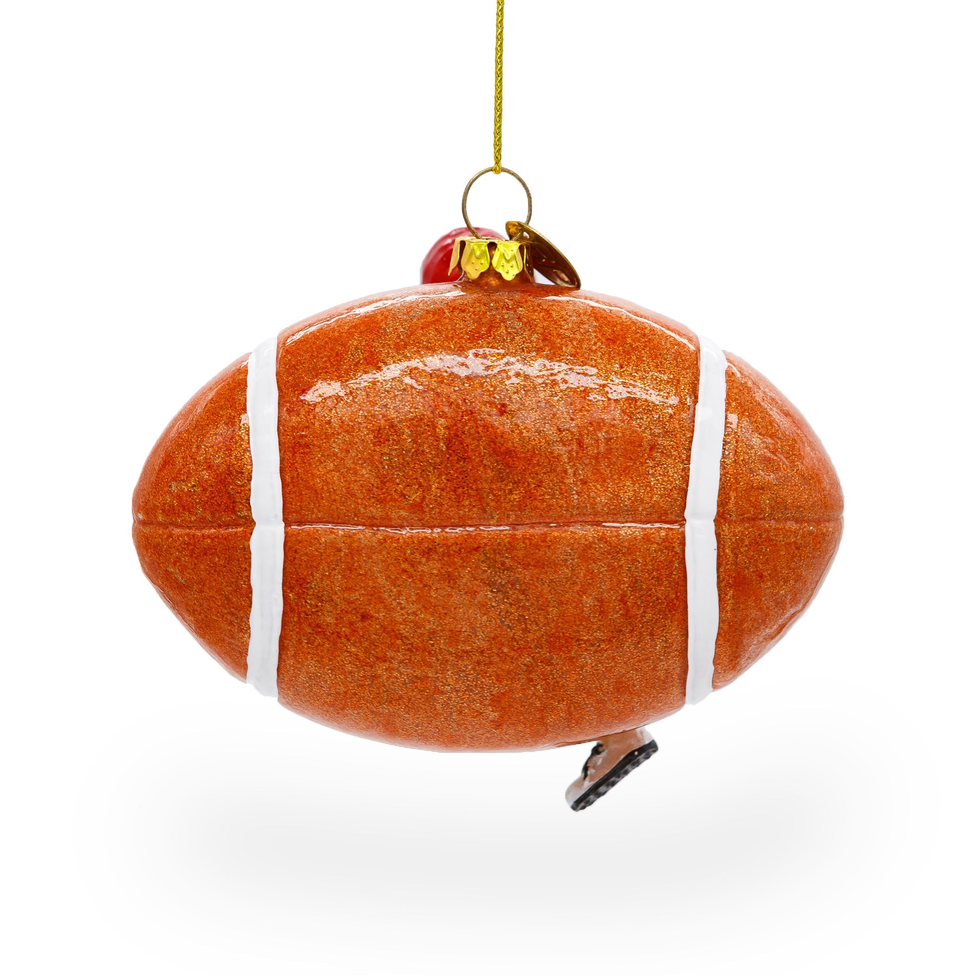 Dynamic Football Player - Blown Glass Christmas Ornament