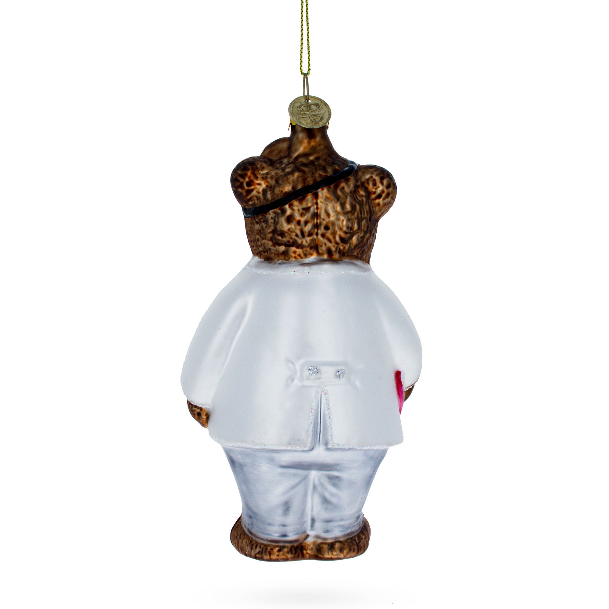 Caring Doctor Bear - Blown Glass Christmas Ornament