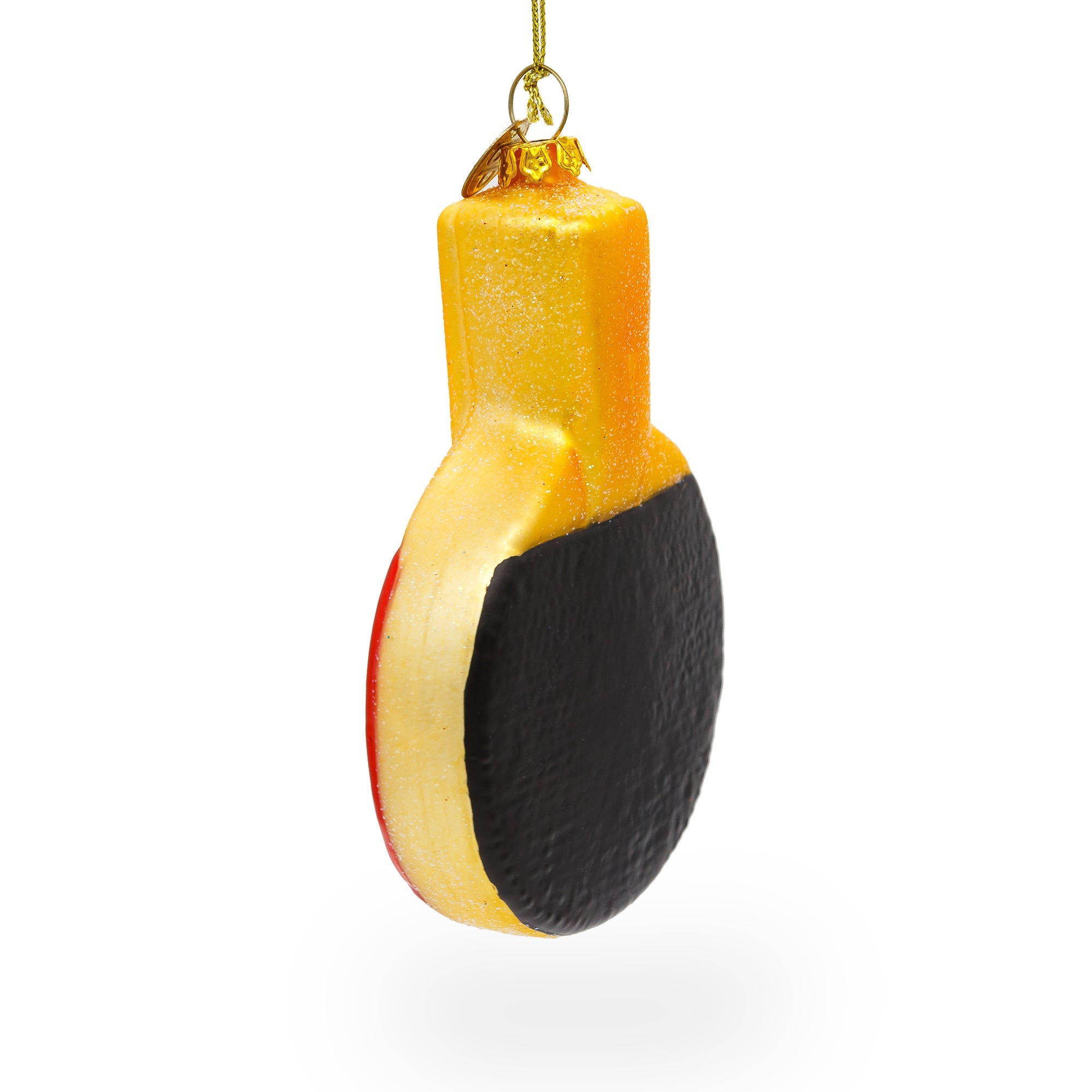 Sporty Ping-pong Paddle - Blown Glass Christmas Ornament