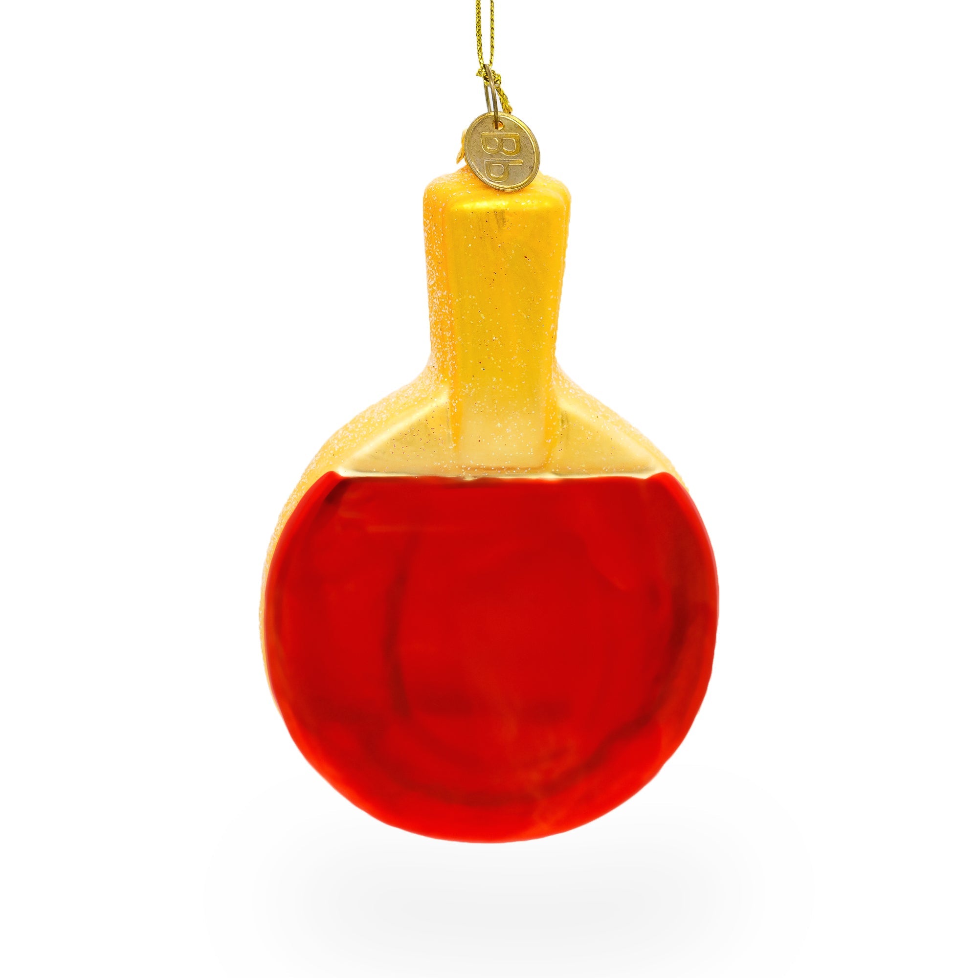 Sporty Ping-pong Paddle - Blown Glass Christmas Ornament