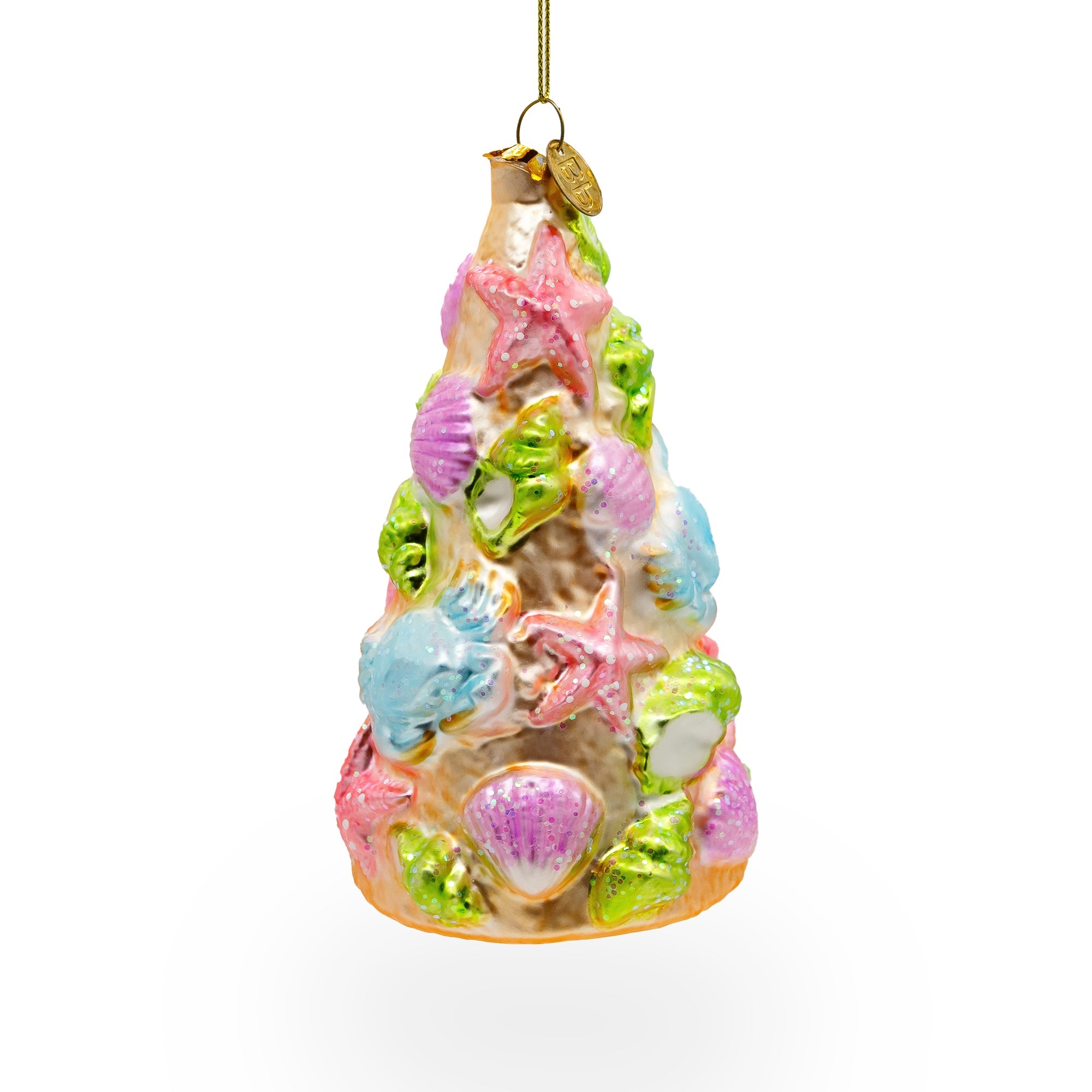 Seashell Christmas Tree - Blown Glass Ornament