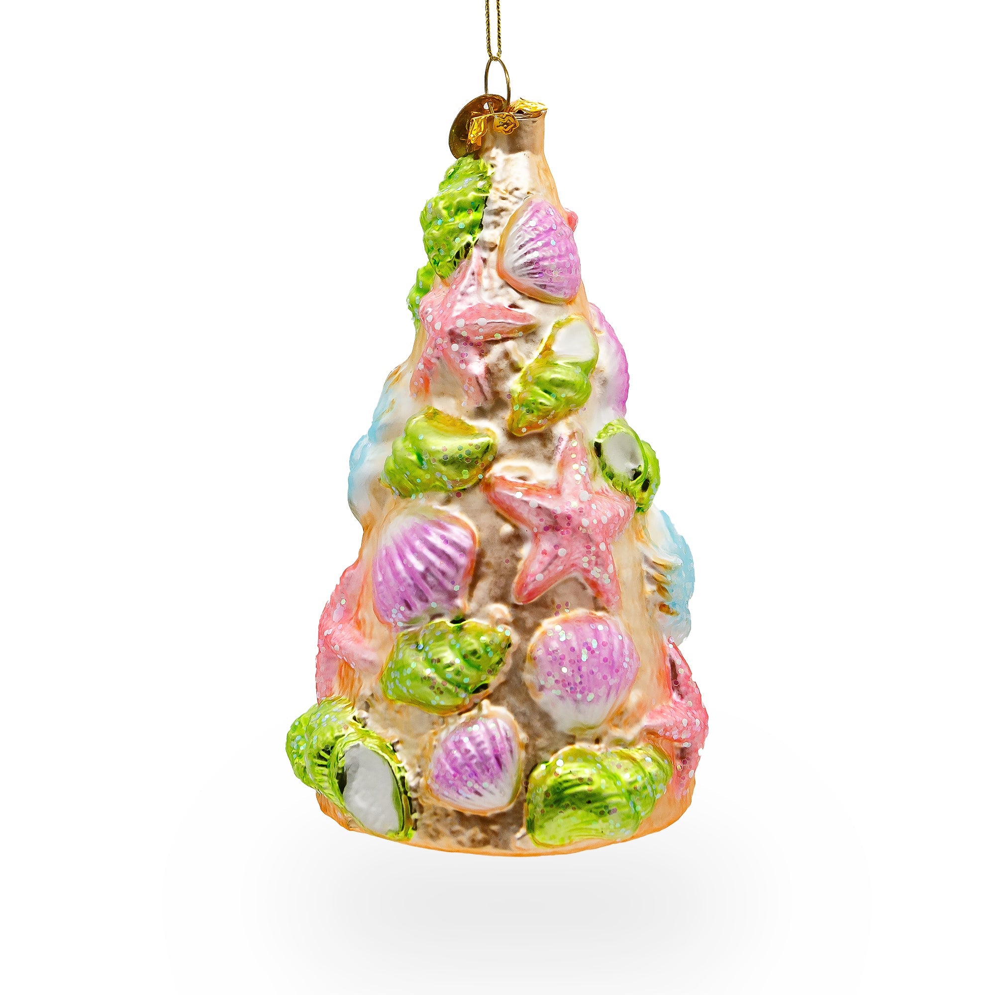 Seashell Christmas Tree - Blown Glass Ornament