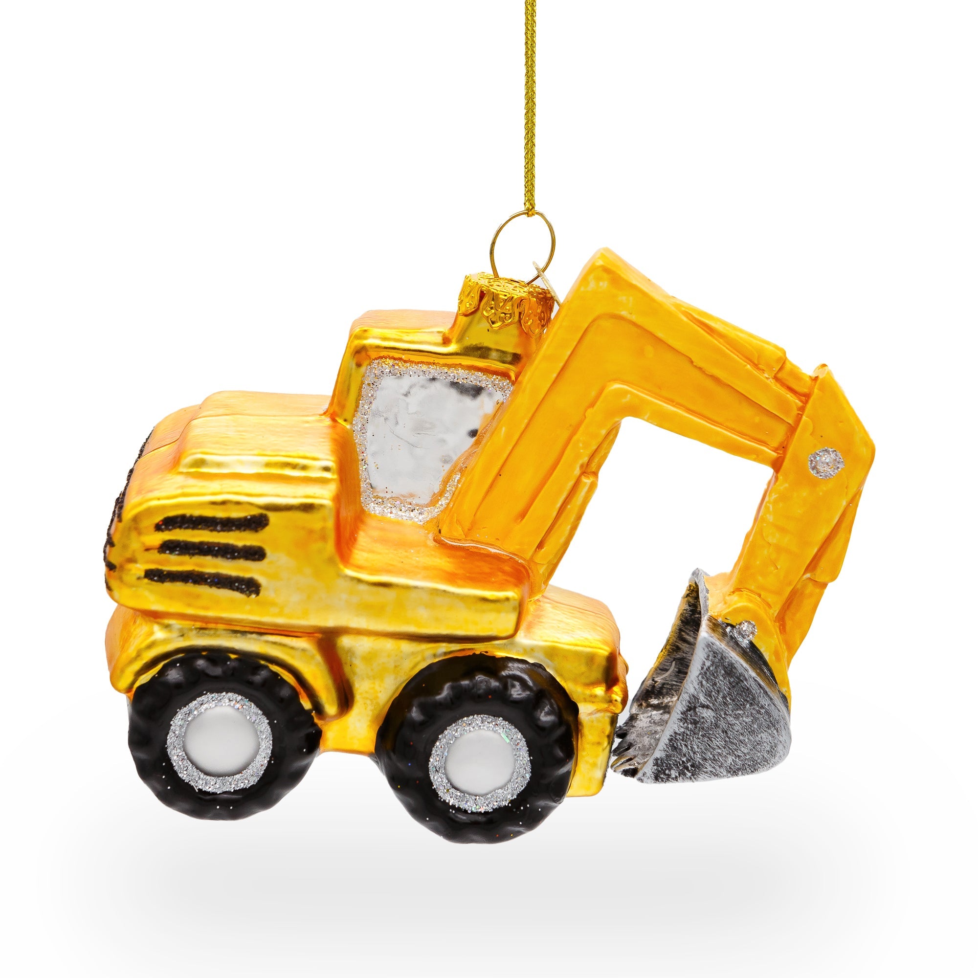 Diligent Excavator - Blown Glass Christmas Ornament