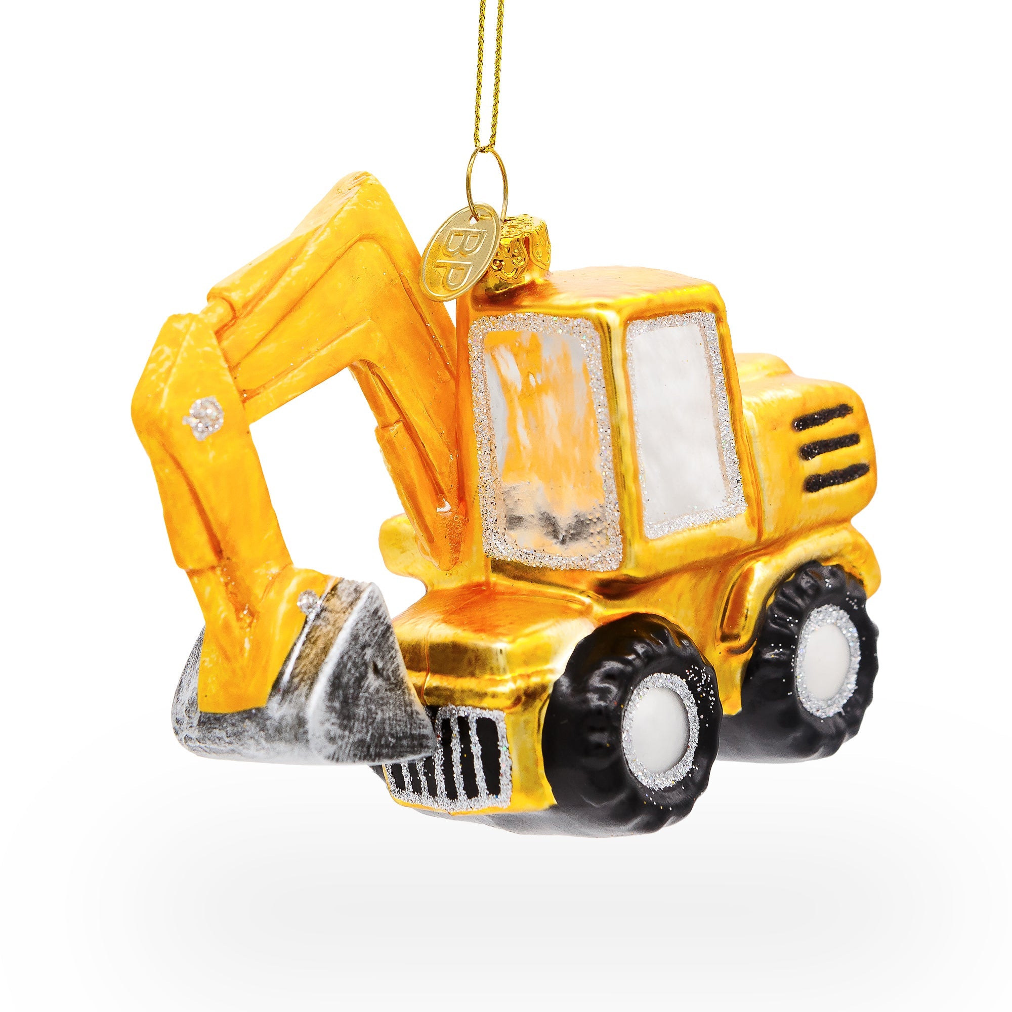 Diligent Excavator - Blown Glass Christmas Ornament