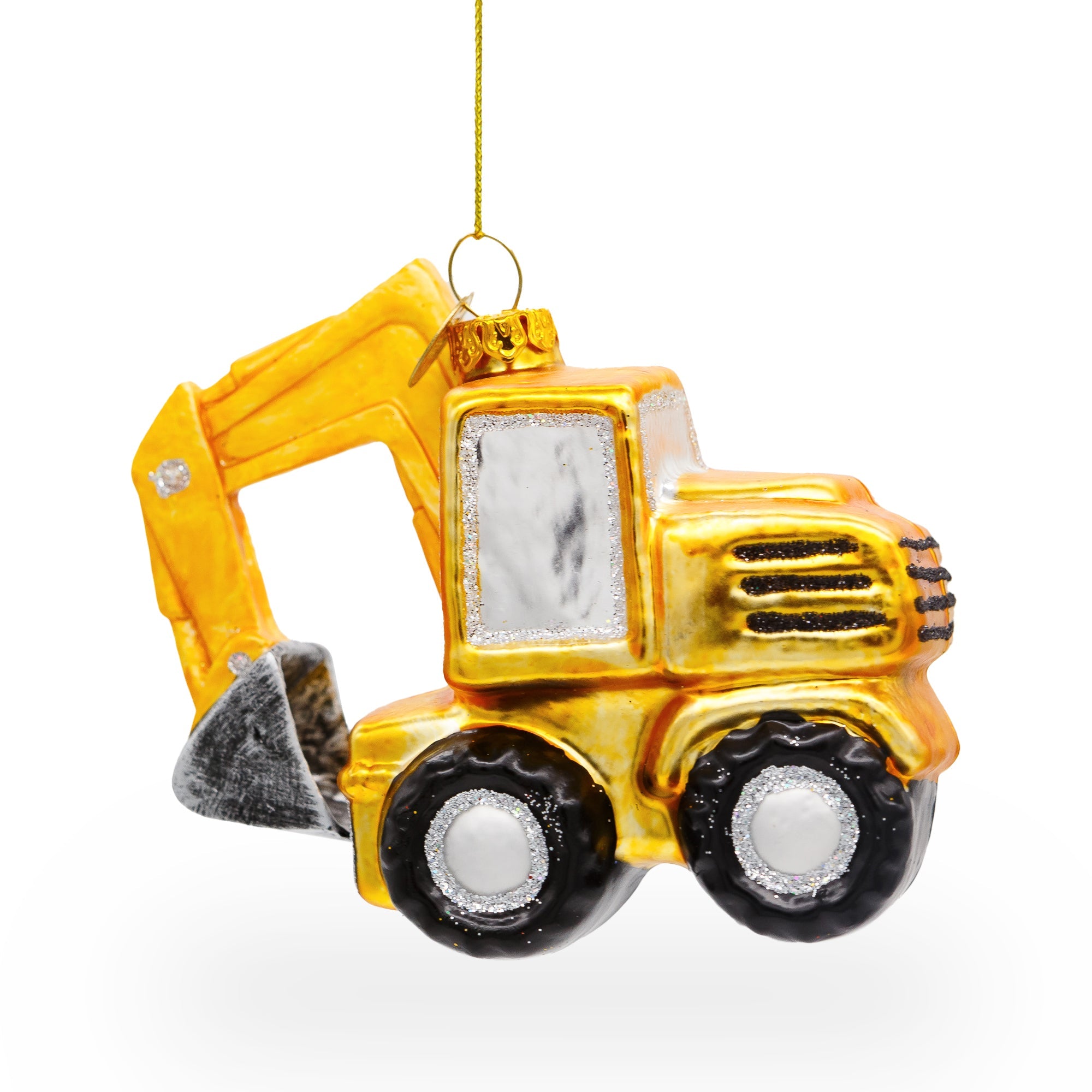 Diligent Excavator - Blown Glass Christmas Ornament