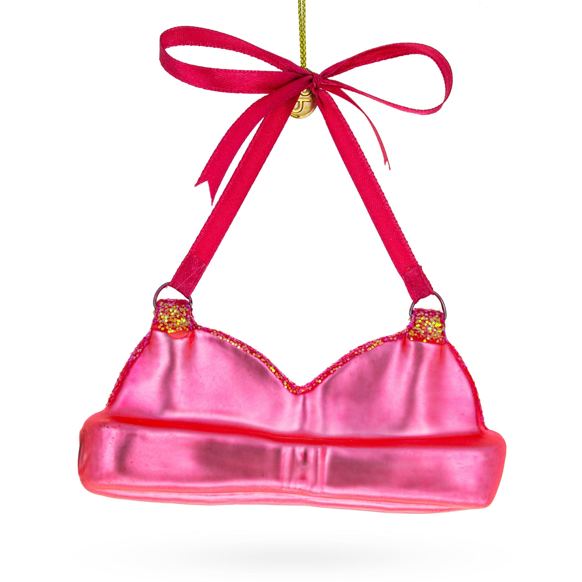 Elegant Pink Bra - Blown Glass Christmas Ornament