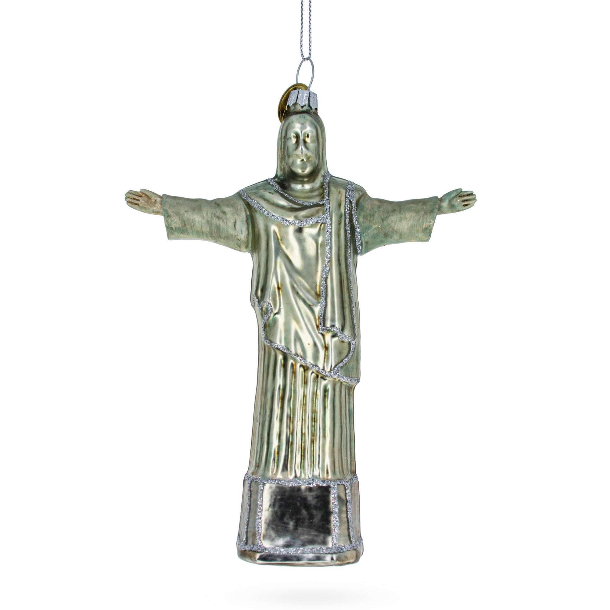 Regenerate Legendary Christ The Redeemer, Rio De Janeiro, Brazil - Blown Glass Christmas Ornament