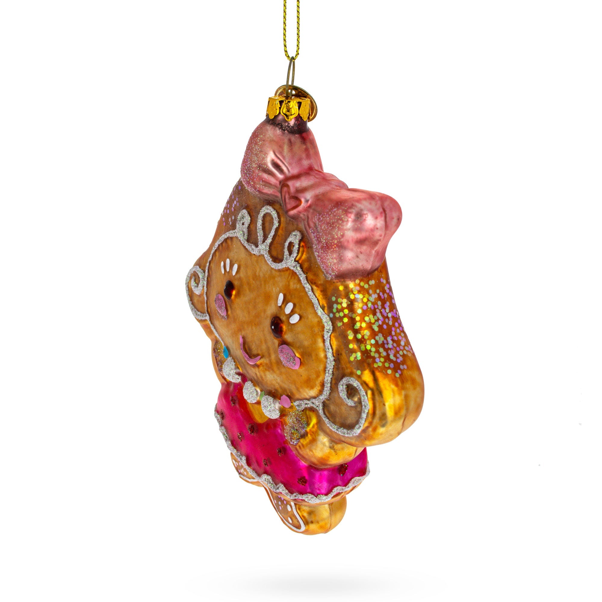 Delightful Gingerbread Girl - Blown Glass Christmas Ornament