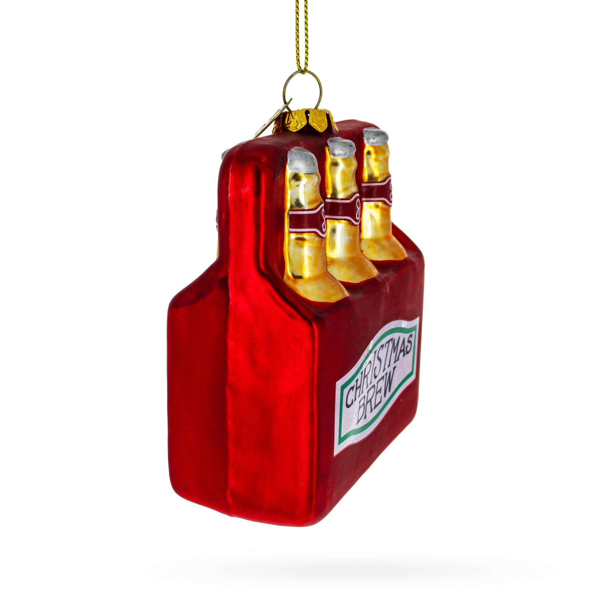 Festive Christmas Brew Beer - Blown Glass Christmas Ornament