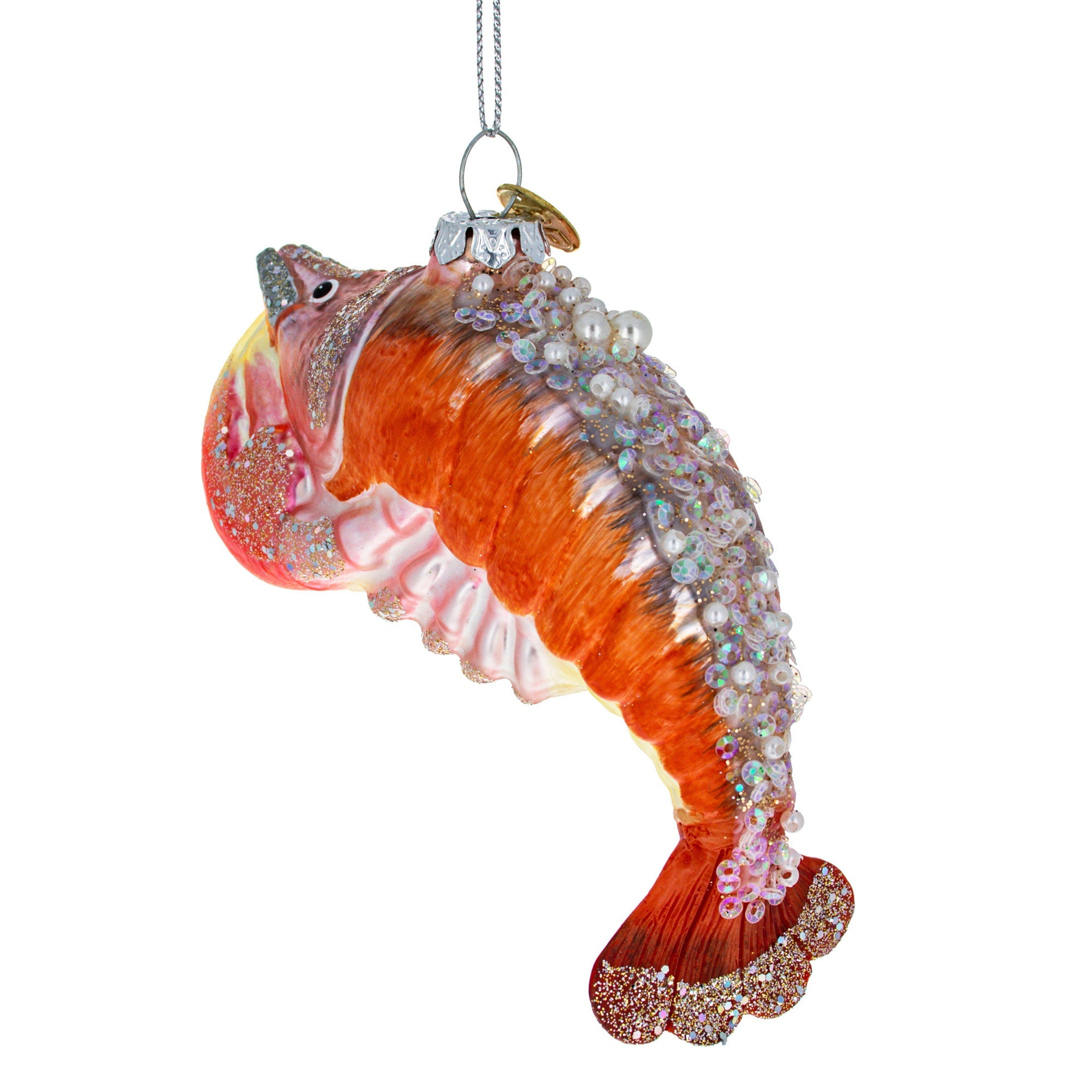 Stunning Red Lobster - Blown Glass Christmas Ornament